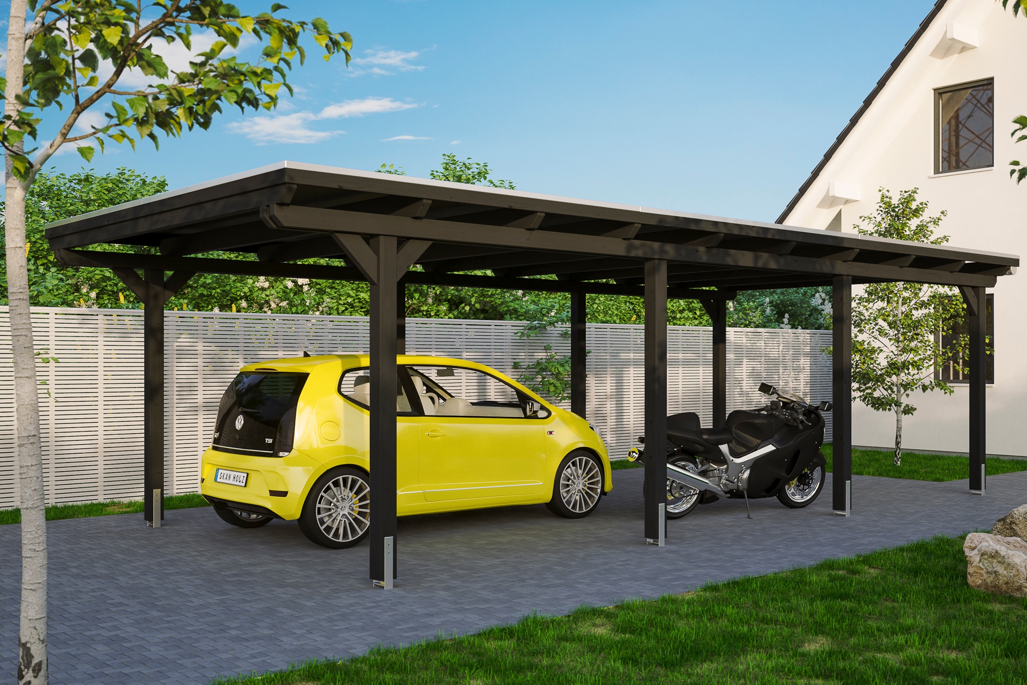 Skanholz Einzelcarport »Emsland«, Holz, 341 cm, Anthrazit