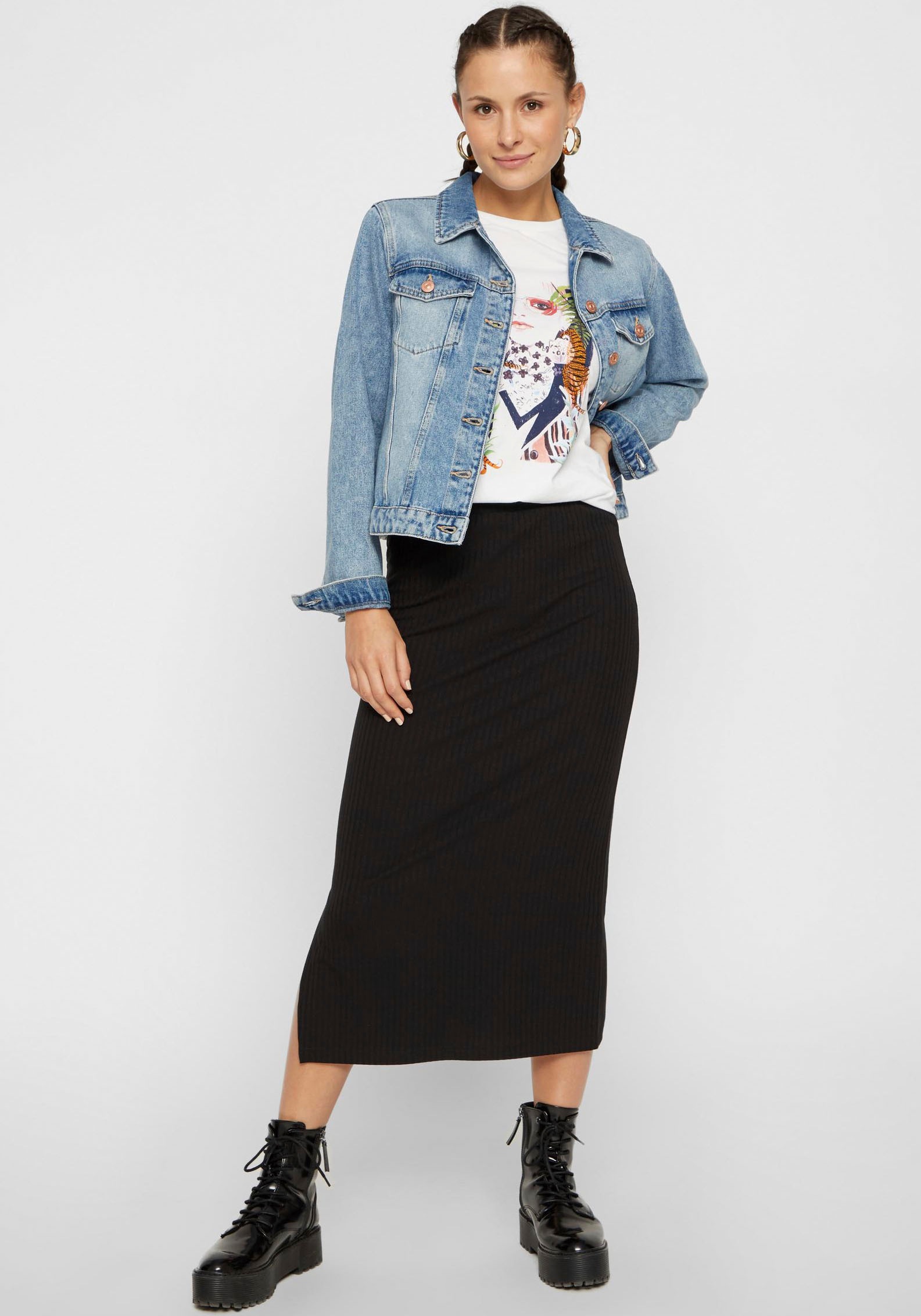 3. Bild von pieces Midirock »PCKYLIE MW MIDI SKIRT NOOS«