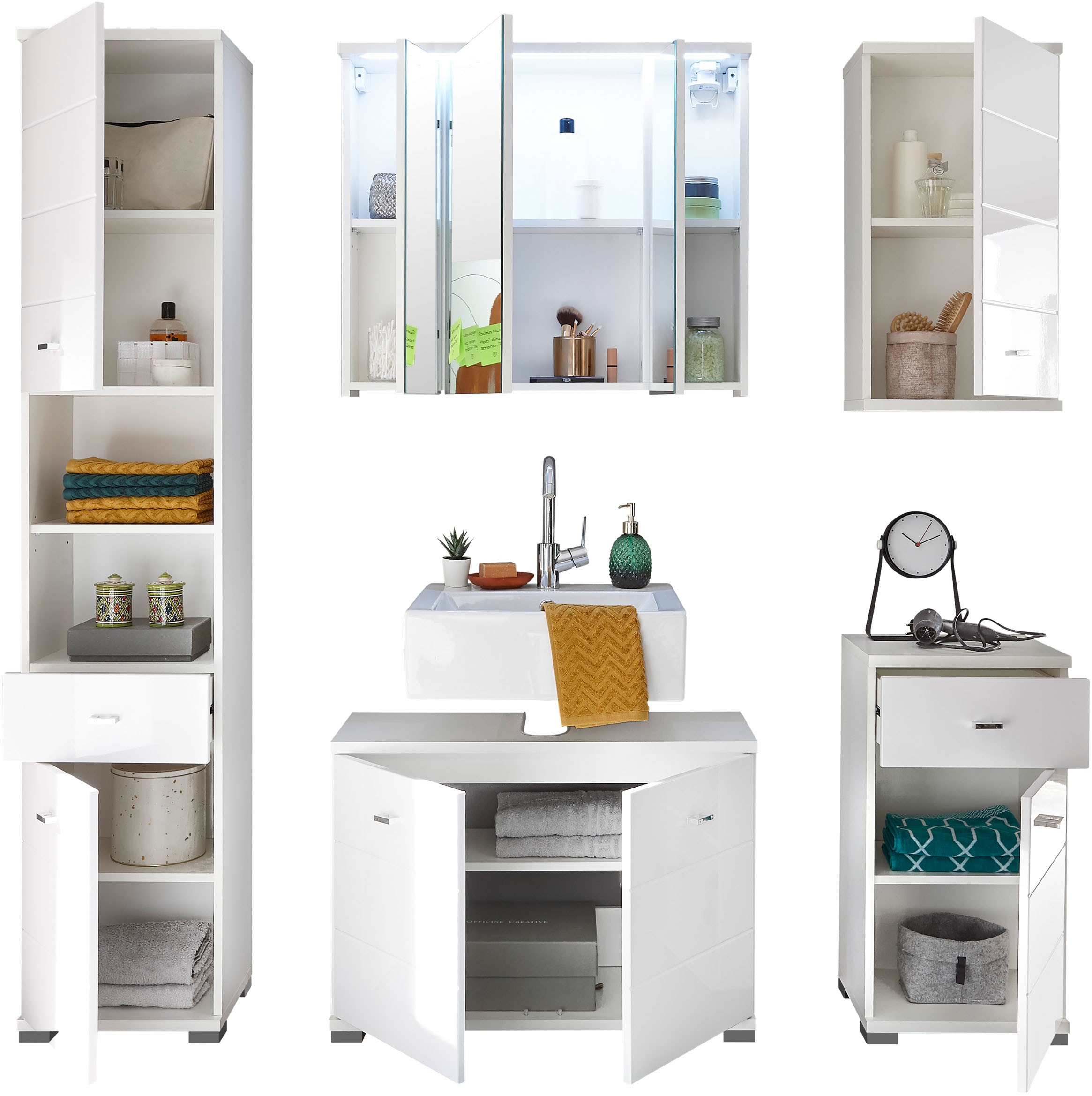 BASIC by Balculina Badmöbel-Set »Pool« 5 Stk. tlg.