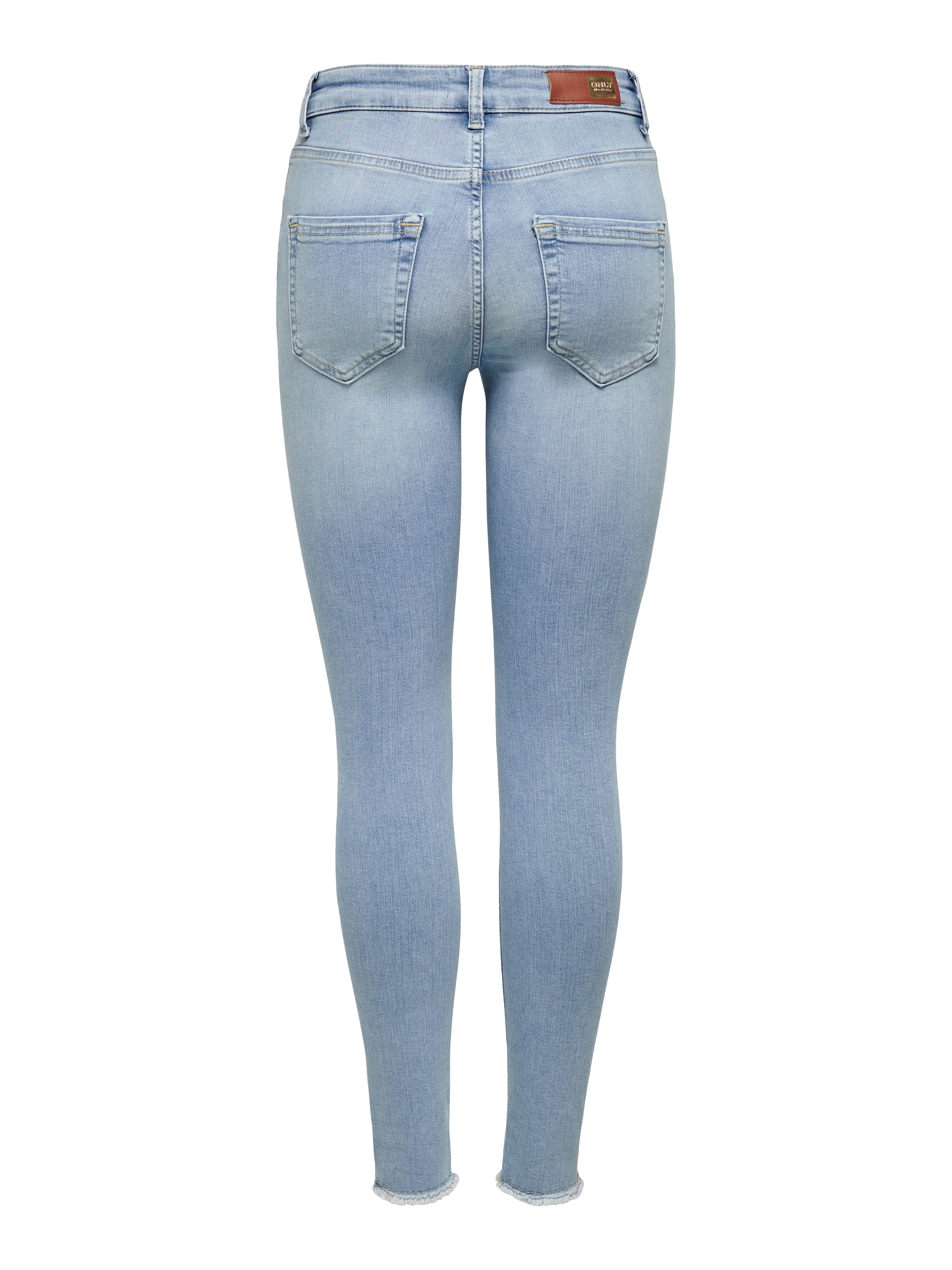 ONLY Ankle-Jeans »ONLBLUSH MID SK ANK RAW« mit leicht ausgefranstem Beinabschluss