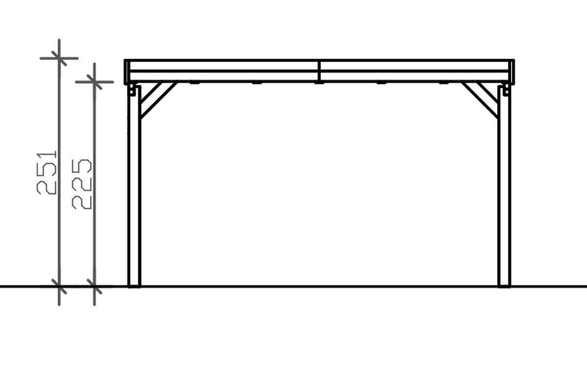 Skanholz Einzelcarport »Grunewald«, Leimholz-Nordisches Fichtenholz, weiß, mit Aluminiumdach