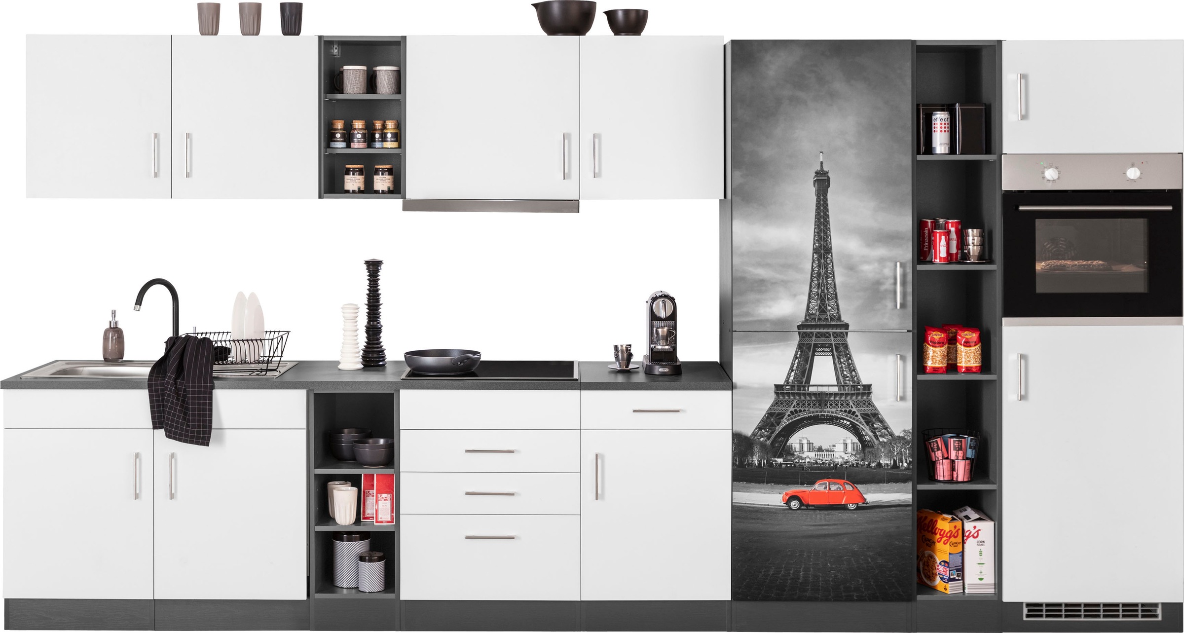 KOCHSTATION Küchenzeile »KS-Paris« mit E-Geräten, Breite 390 cm günstig online kaufen