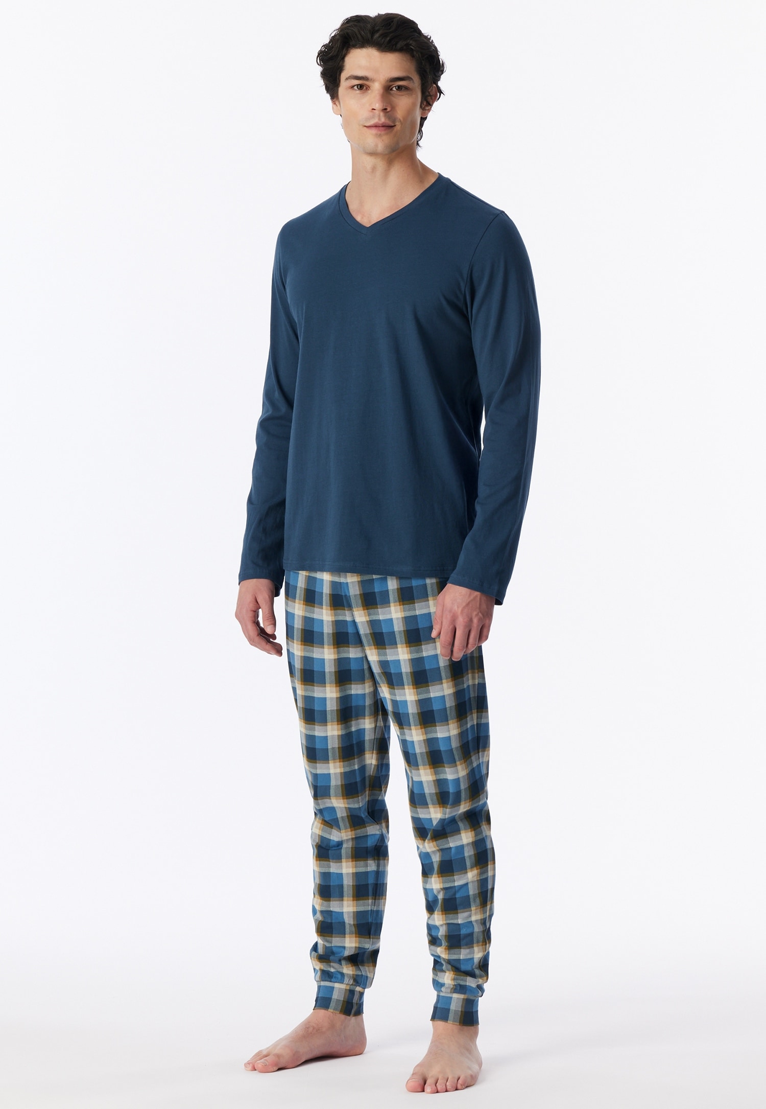 Schiesser Schlafanzug »Casual Essentials« 2 mit bequemen Bündchen