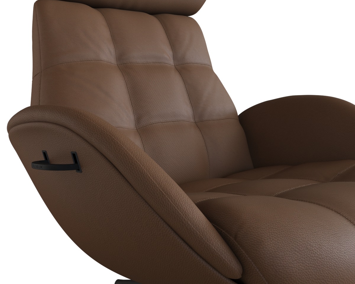 FLEXLUX Relaxsessel »Chester, Funktionssessel, Hoher Komfort, Scandi, Drehbar«, Premium Komfort, Rücken- und Kopfteilverstellung, Drehbar, Fuß Schwarz