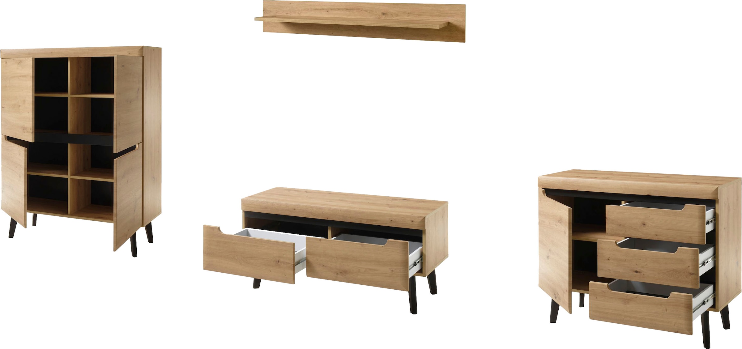 INOSIGN Wohnwand »Torge, Anbauwand, Schrankwand, Mediawand, Wohnzimmer-Set« 4 Stk. tlg.