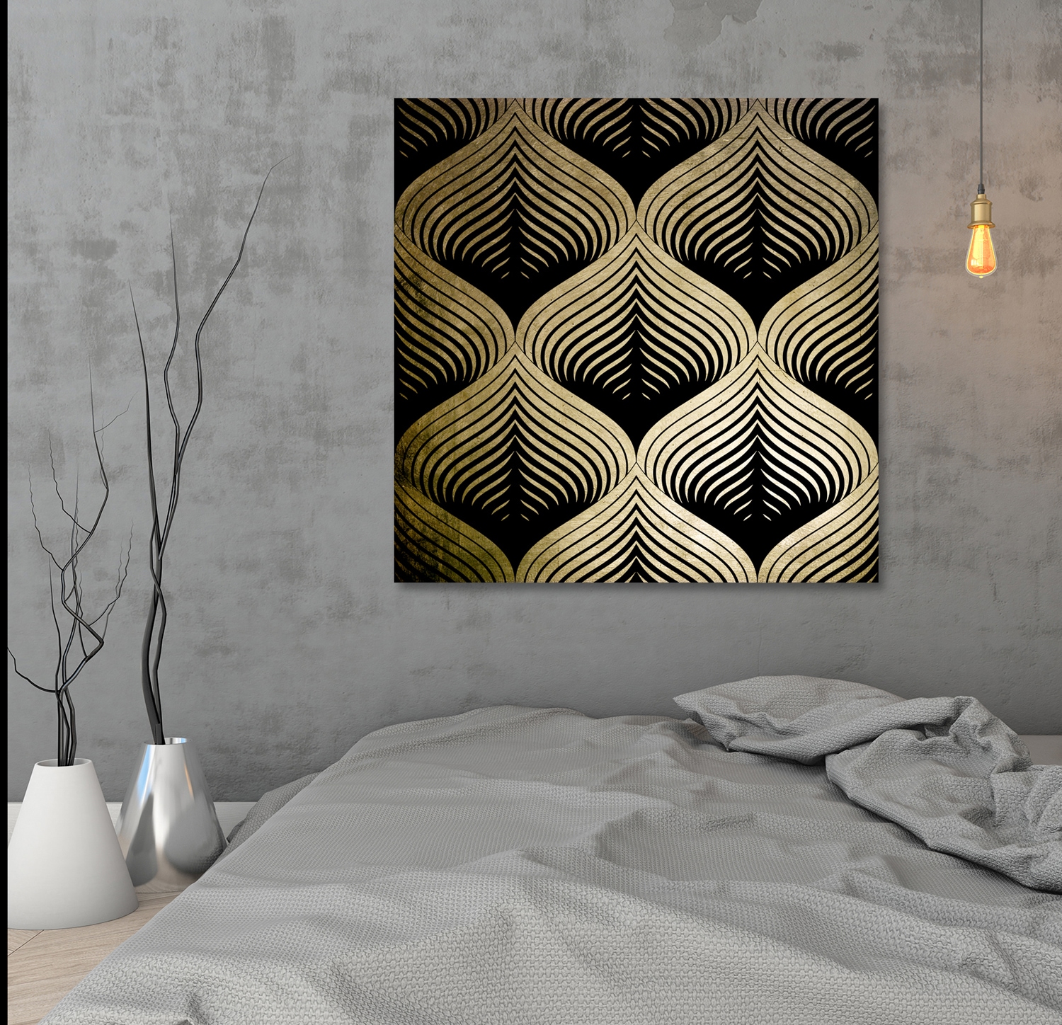 Acrylglasbild OTTO HOME "Blätter - Acrylbilder mit Blattgold veredelt", gold (farbe bild(er): gold), B:90cm H:90cm, Bilder