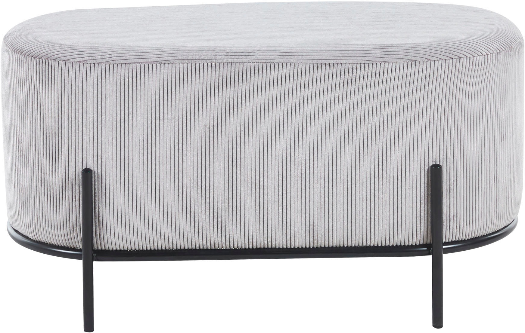 SalesFever Polsterhocker, mit Design-Gestell aus schwarzem Metall