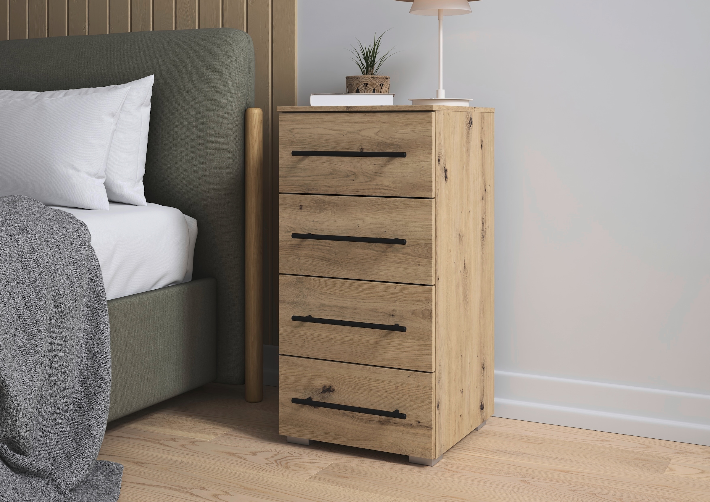 rauch Schubkastenkommode »Sideboard Schubladenkommode AVOLA mit Dekorfront« Breite 40 cm inkl. Soft-Close-Funktion,  mit 4 geräumigen Schubladen für viel Stauraum MADE IN GERMANY