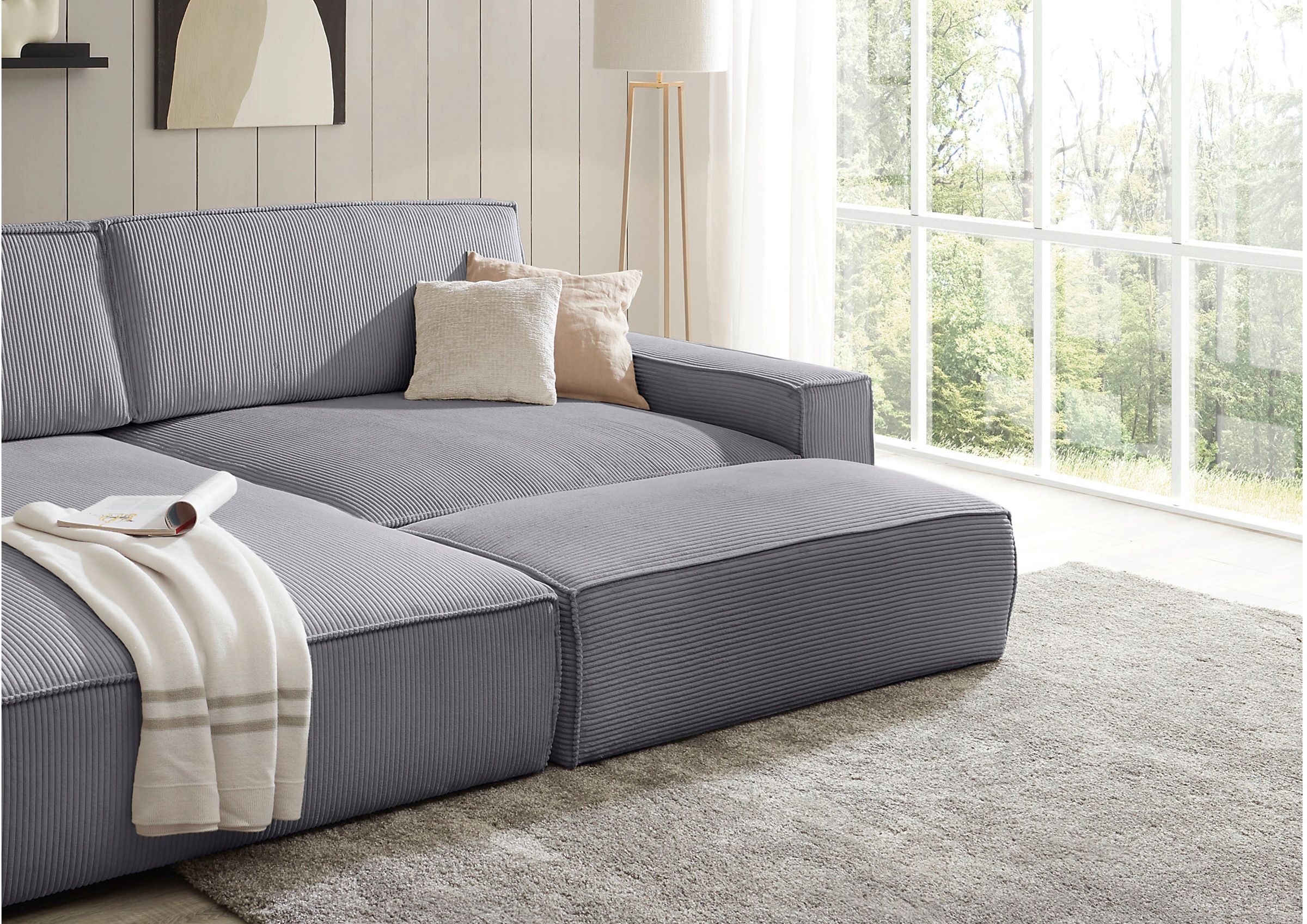 Home affaire Hocker »NEU: SHERWOOD XXL, Polsterhocker, Cord, Webstoff«, rec günstig online kaufen