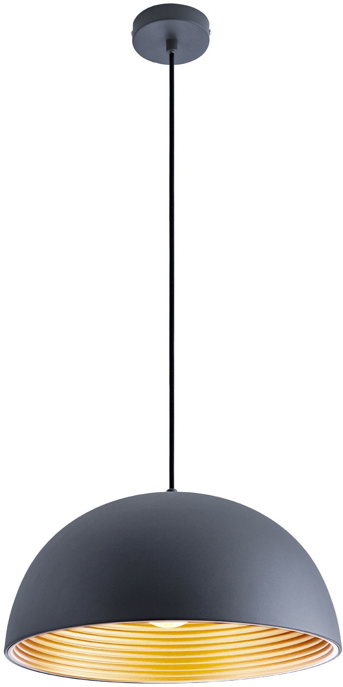Paco Home Pendelleuchte »SAWYER«, 1 flammig, Leuchtmittel E27 | ohne Leuchtmittel, Hängelampe Esszimmer Küchenlampe Hängend 1,5m Textilkabel Ã˜40,5cm