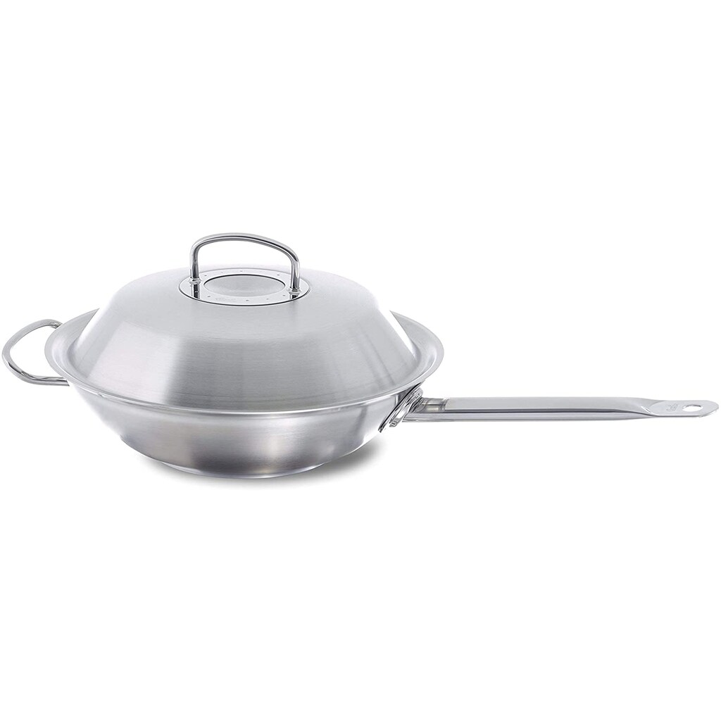 Fissler Wok »ORIGINAL-PROFI COLLECTION®«, (2 tlg.), mit breitem Schüttrand, Kaltmetallgriffen. Made in Germany, Induktion