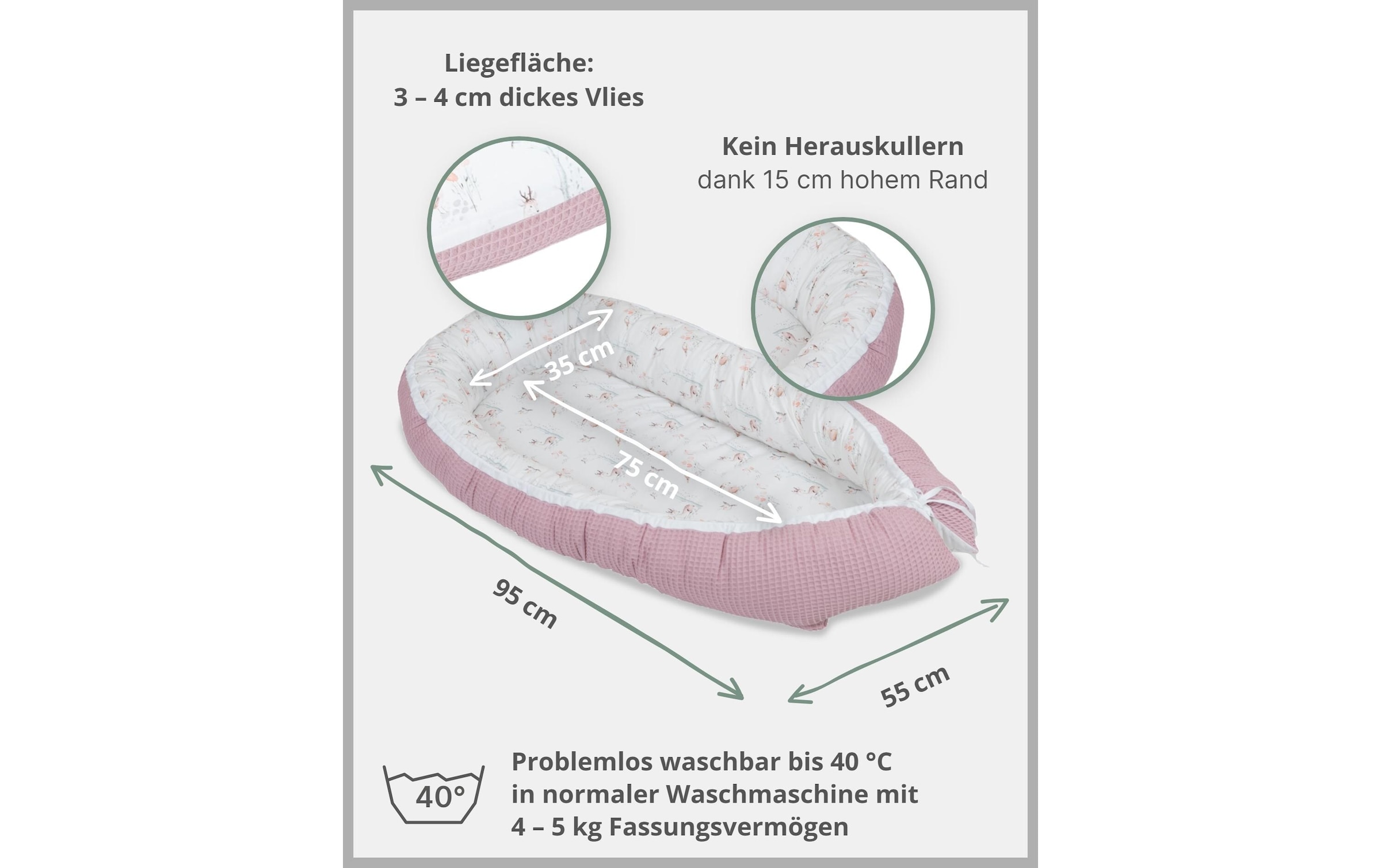 ULLENBOOM ® Bettnestchen »Märchenwald 55 x 95 cm«