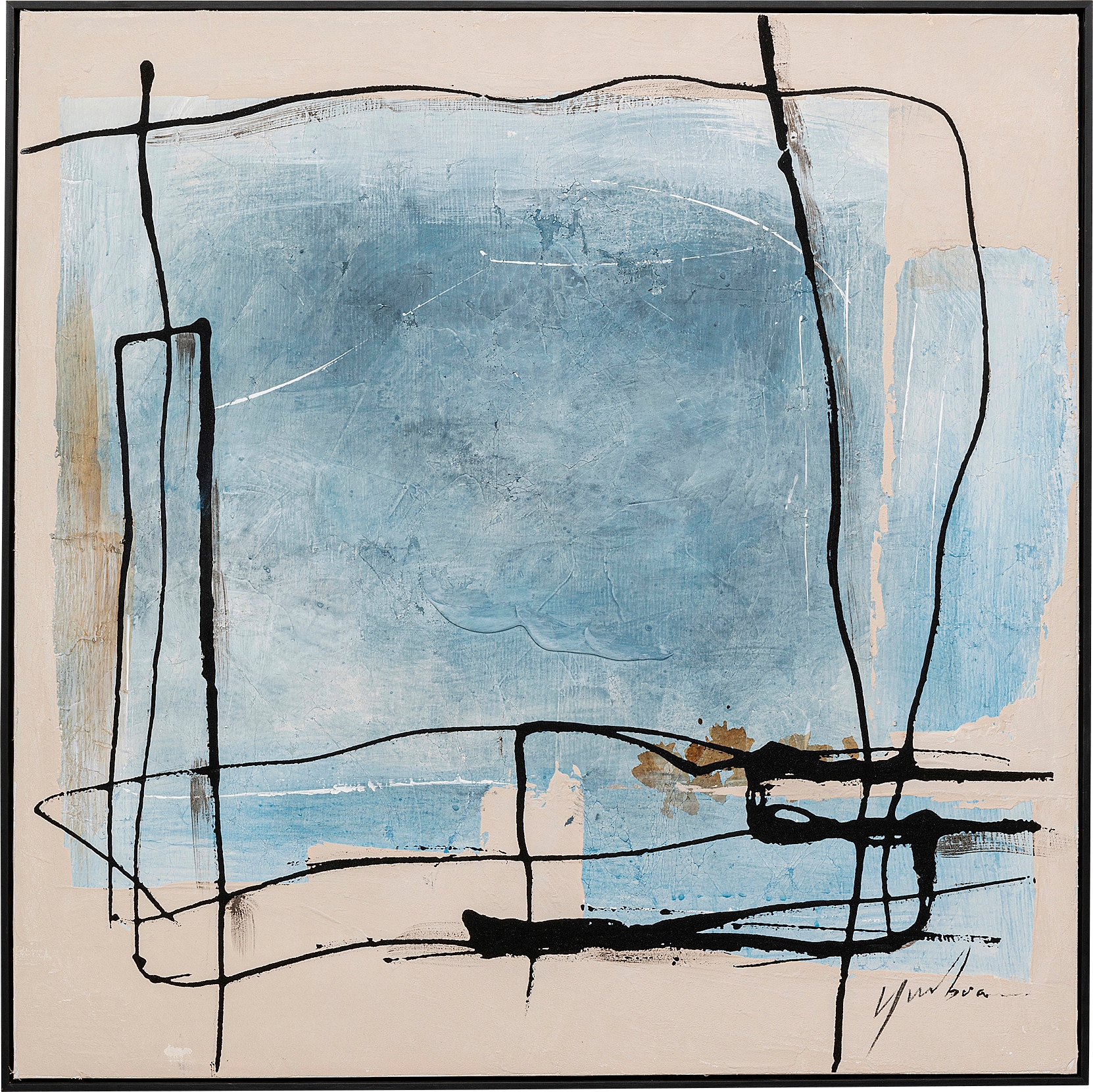 Kare Design Bild mit Rahmen »Gerahmtes Bild Dust Blau« günstig online kaufen