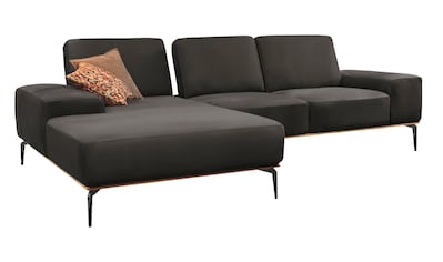 Ecksofa »run«, mit Holzsockel, Füße in Schwarz pulverbeschichtet, Breite 279 cm