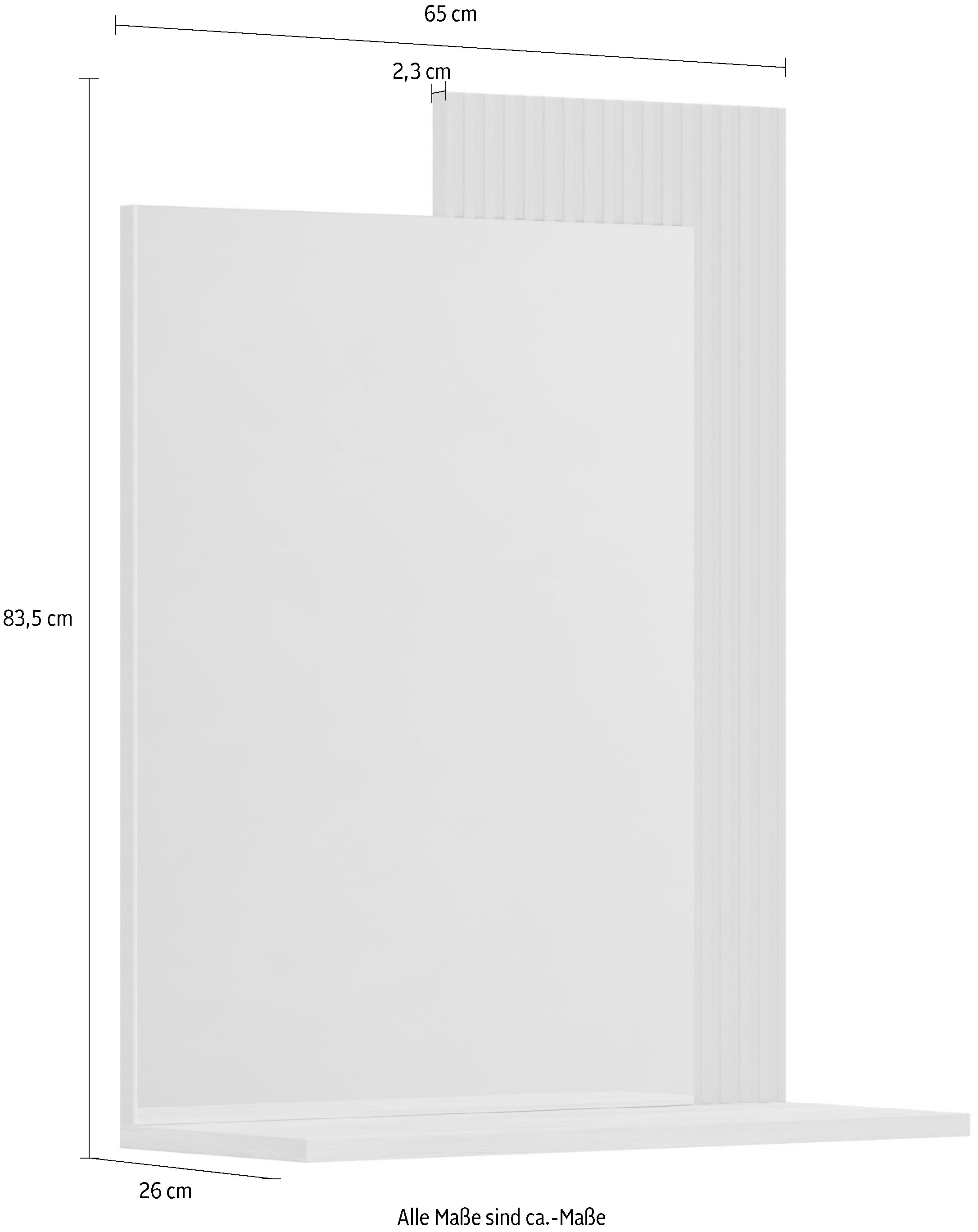Home affaire Garderobenspiegel »Luminara«, (1 St.), Flurspiegel mit Ablage und eleganter Rillenoptik - (B/T/H) 65/26/84 cm