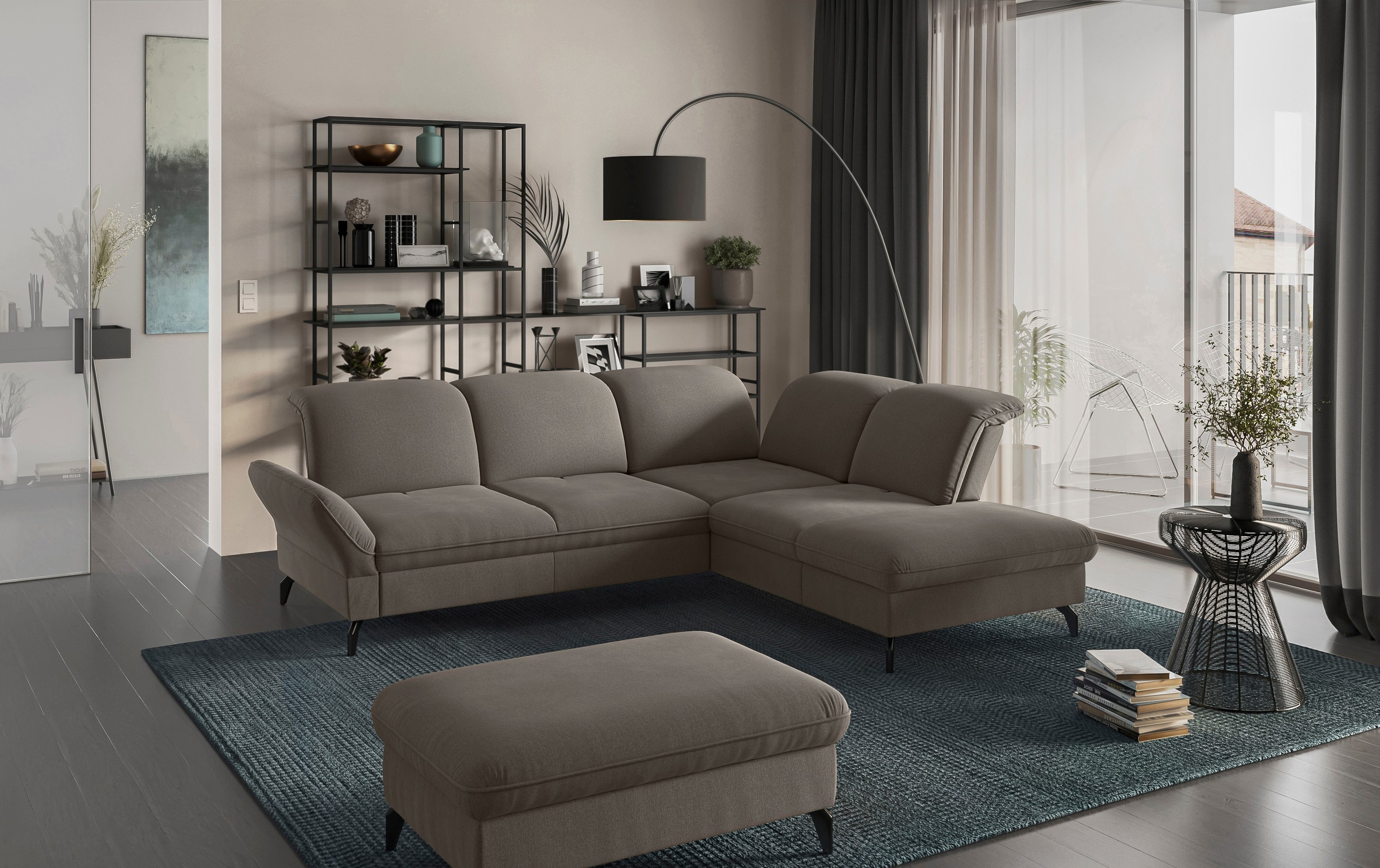 sit&more Ecksofa "Leandro L-Form" Wahlweise mit Bett-, Kopfteil - und Armle günstig online kaufen