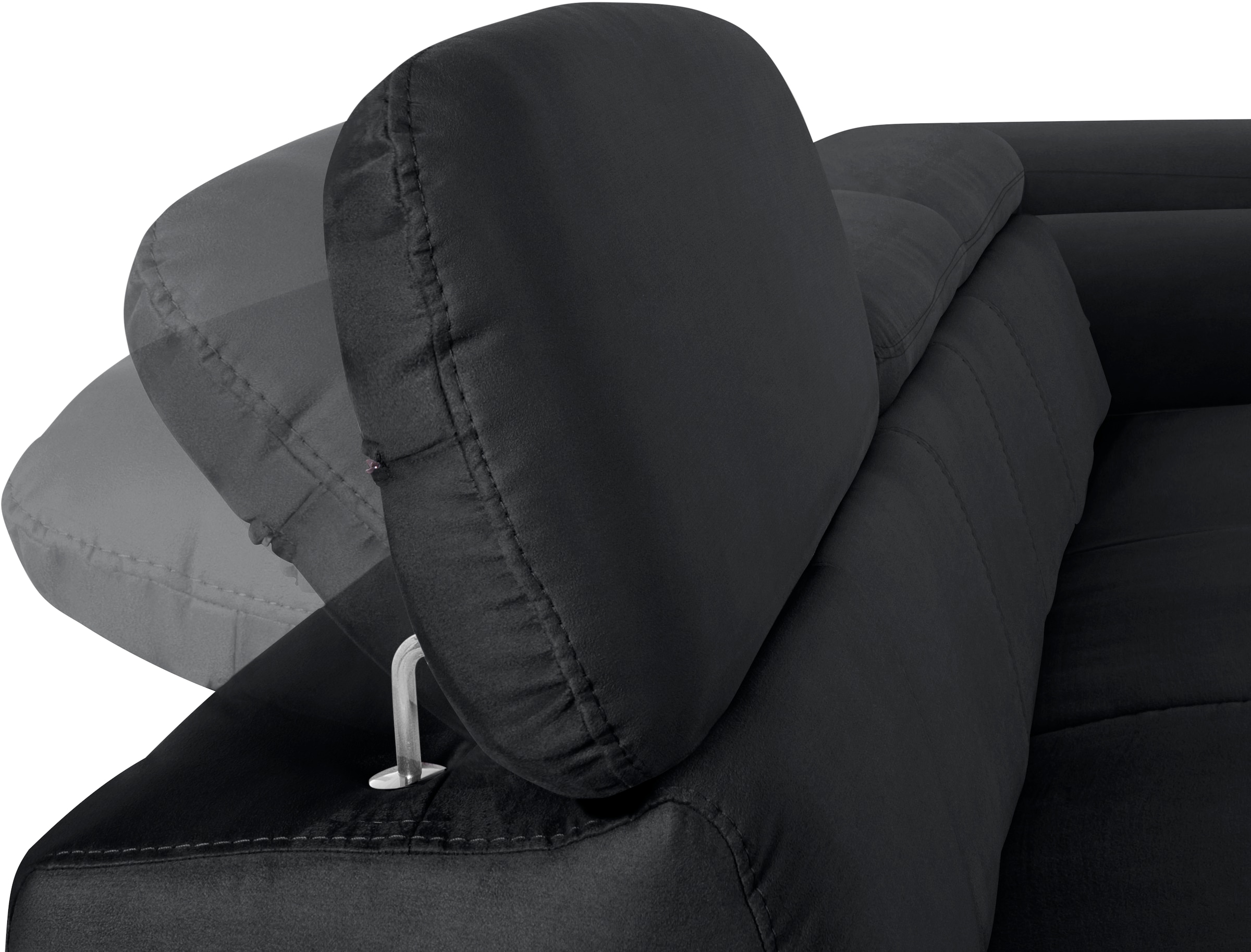 COTTA Ecksofa »Chef L-Form« mit Kopfteilverstellung, edle Metallkufen, wahlweise mit Bettfunktion