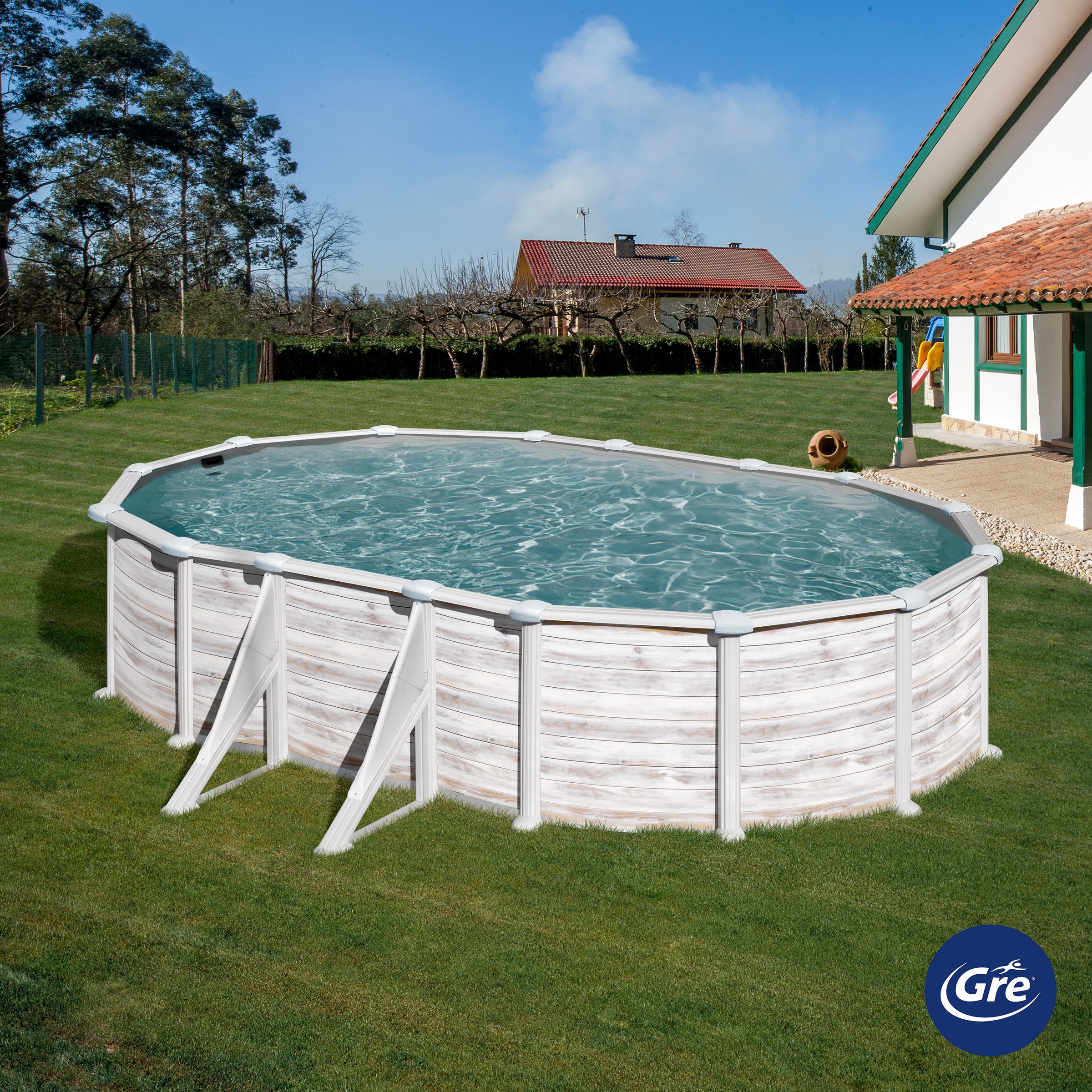 Gre Ovalpool »GROENLANDIA«, (Komplett-Set, 5 tlg.), Höhe: 132 cm, in versch. Größen erhältlich