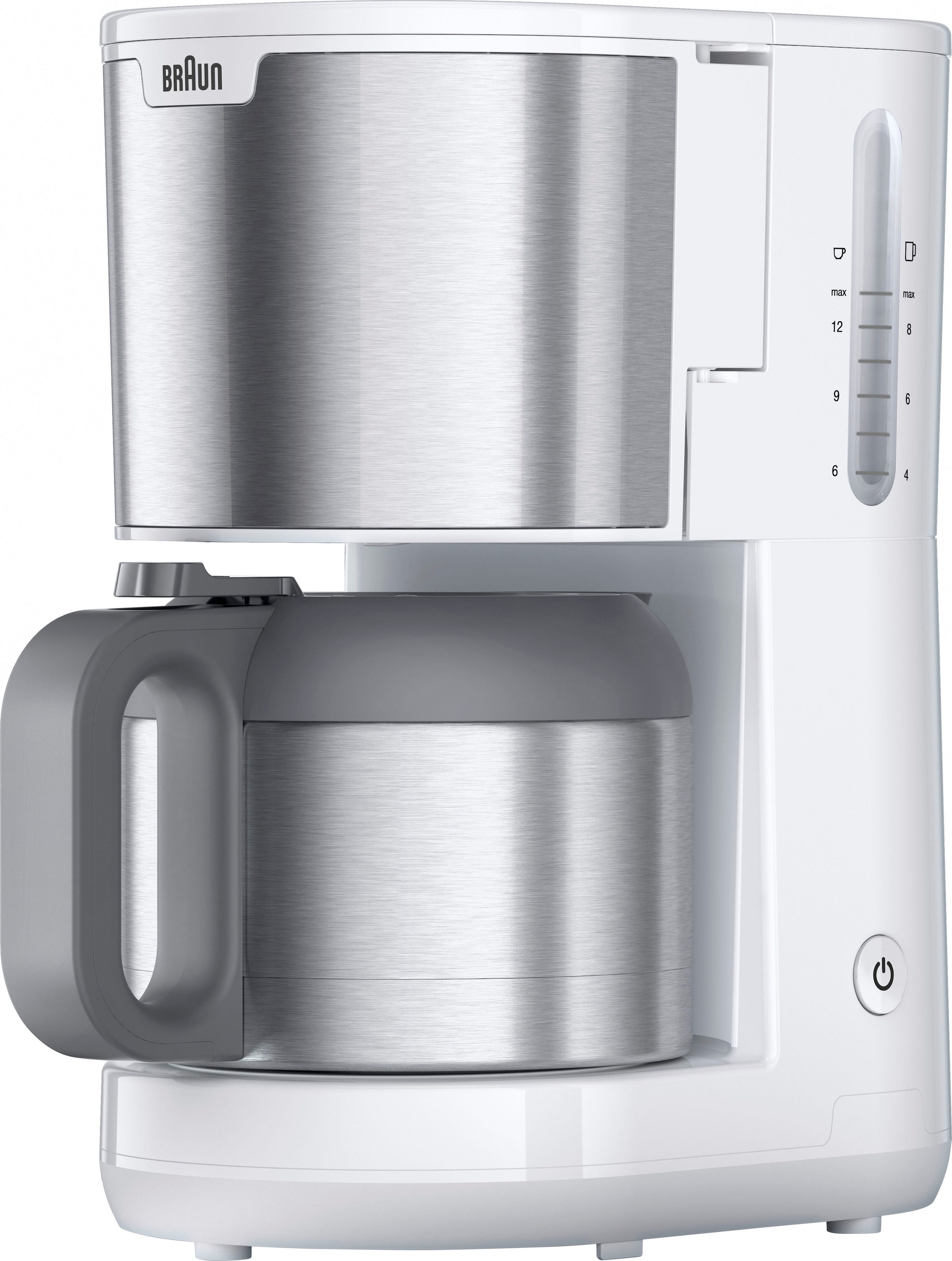 Braun Filterkaffeemaschine »PurShine KF1505 WH mit Thermokanne«, 1,2 l Kaffeekanne, Papierfilter