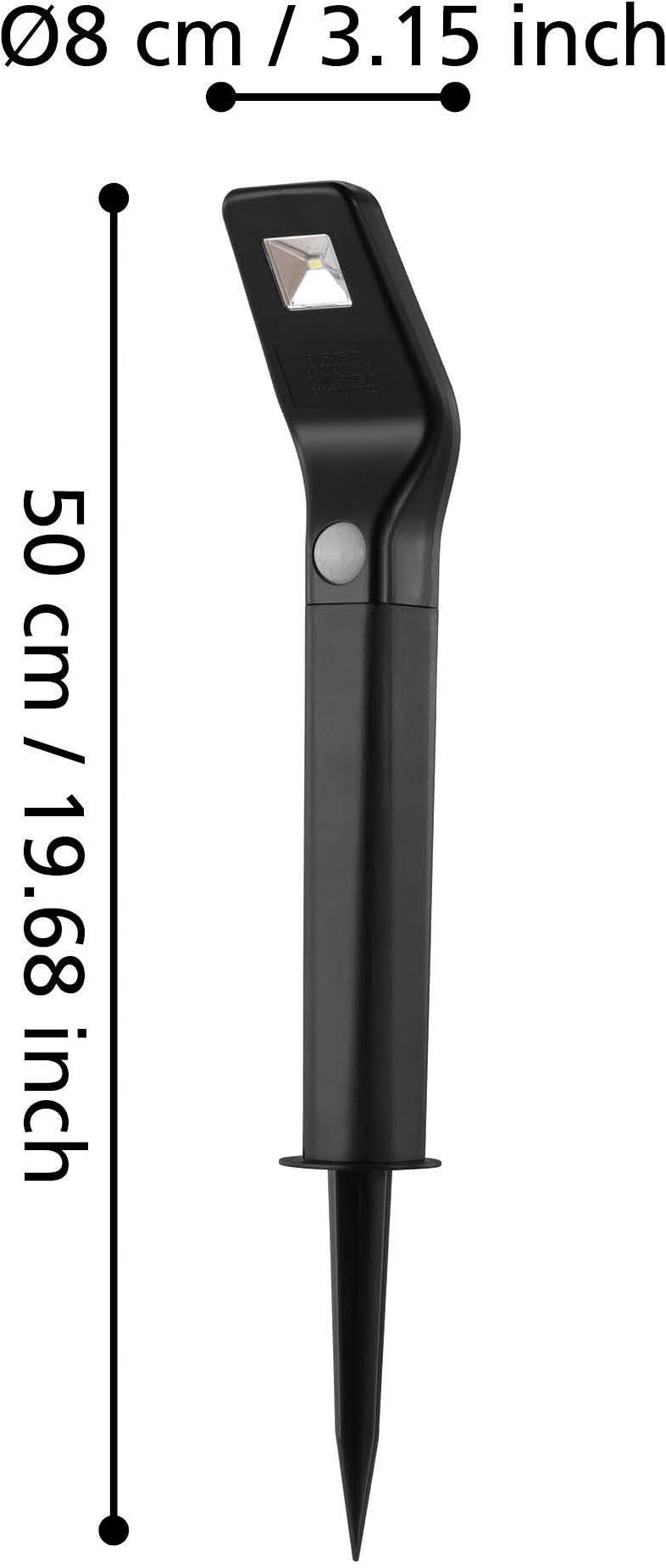 EGLO LED Solarleuchte »Z_Solar Solarleuchte, Außenleuchte, Außenbeleuchtung. Erdspiess, Lampe« LED-Modul 1 Stk. Kaltweiß Solarlampe mit Sensor, in schwarz, Außenlampe, Lampe