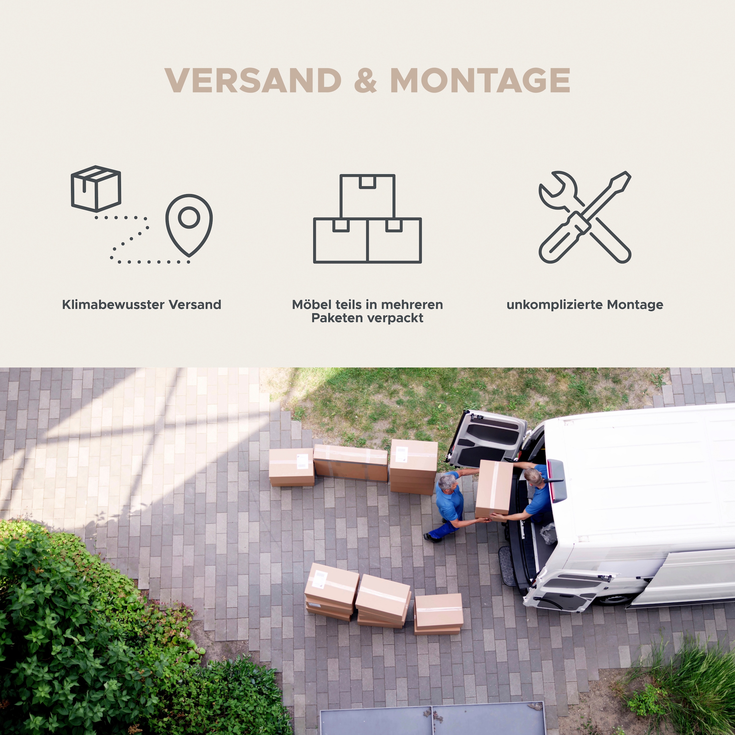 INOSIGN Wohnwand »Aosta, Breite 255cm, bestehend aus Highboard, Lowboard, Wandboard«, (3 St.), Wohnwand, Kombination, Anbauwand, Möbel Set, Schrankwand, Möbel Kombi