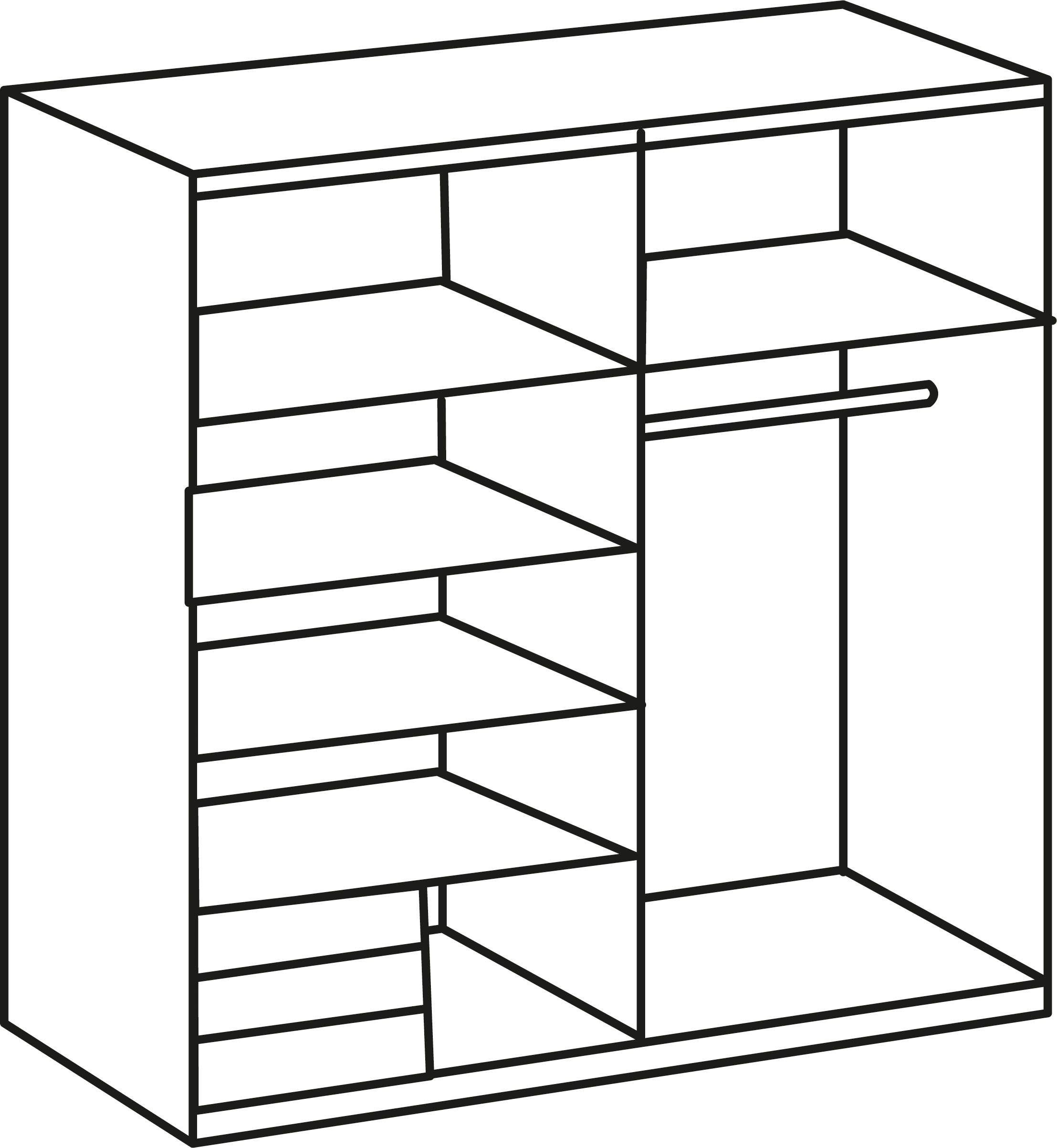 Wimex Schwebetürenschrank »Emden moderner Kleiderschrank mit Spiegel und Schubladen BESTSELLER«, Schlafzimmer Schrank Garderobenschrank mit Schwebetüren Topseller