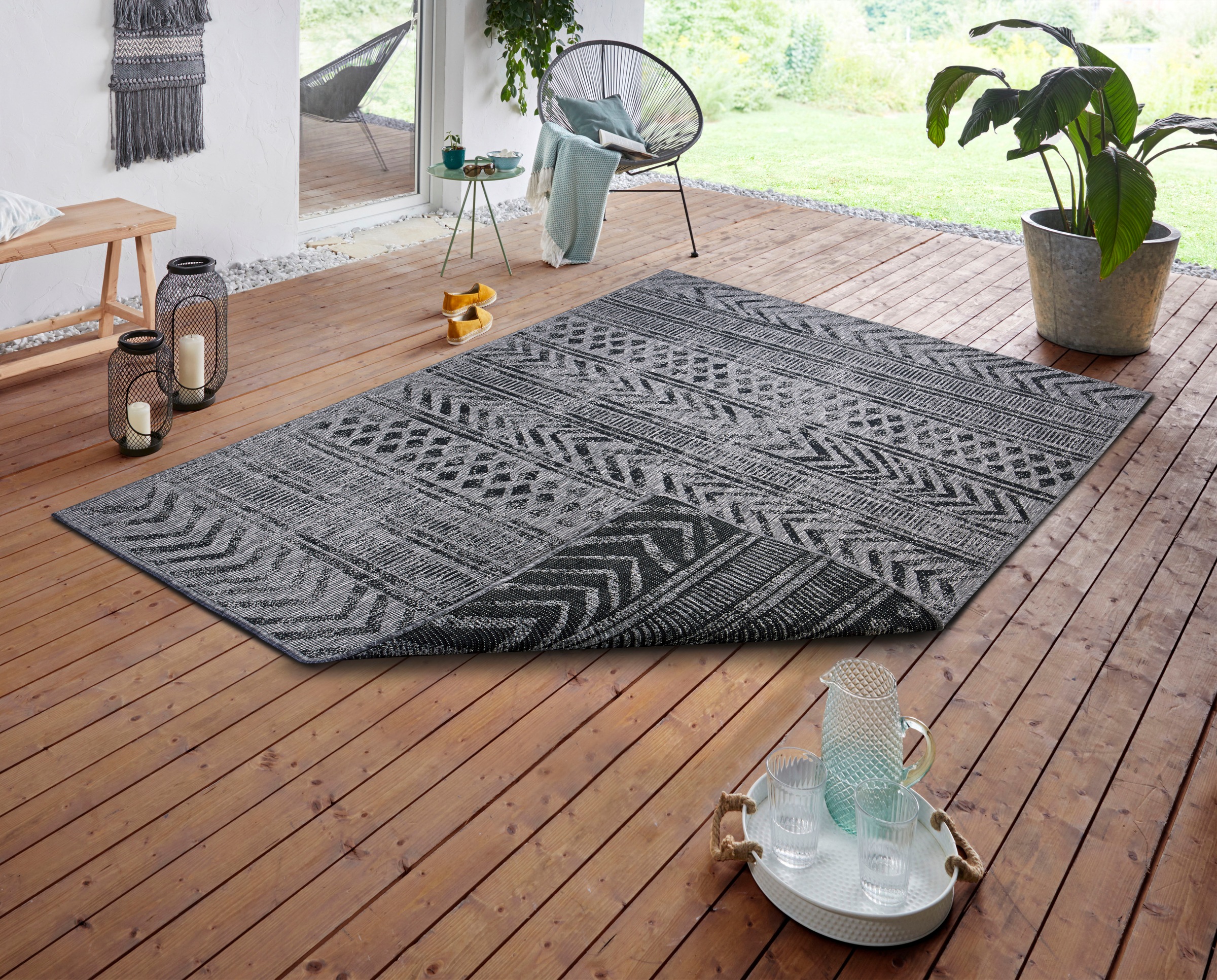 HANSE Home Teppich »BIRI Wendeteppich«, rechteckig, 5 mm Höhe, In-& Outdoor günstig online kaufen