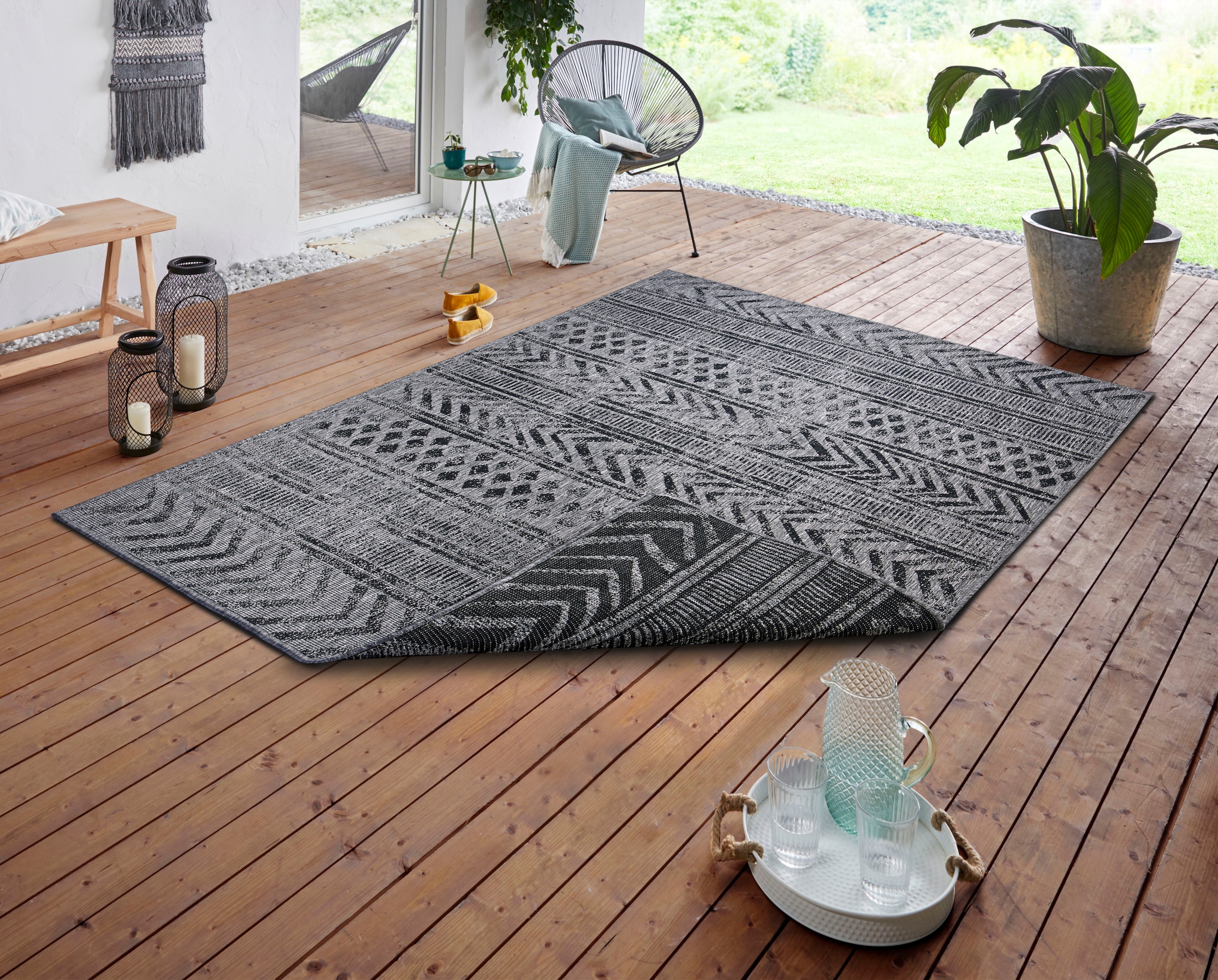 NORTHRUGS Teppich »BIRI Wendeteppich«, rechteckig, 5 mm Höhe, In-& Outdoor, günstig online kaufen