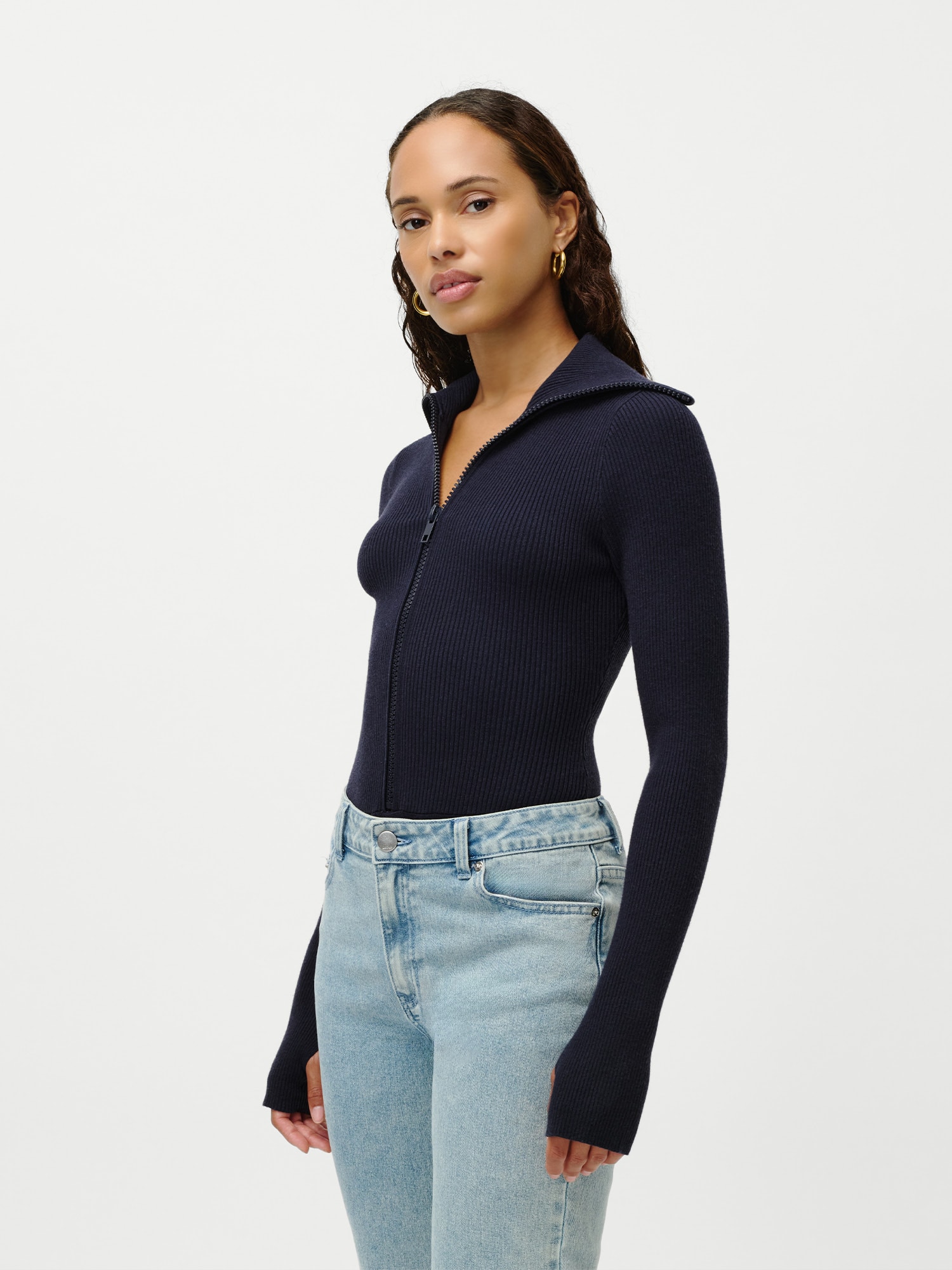 LeGer Langarmbody »Heidi, LeGer by Lena Gercke« mit Reißverschluss, körpernah, mit Kragen