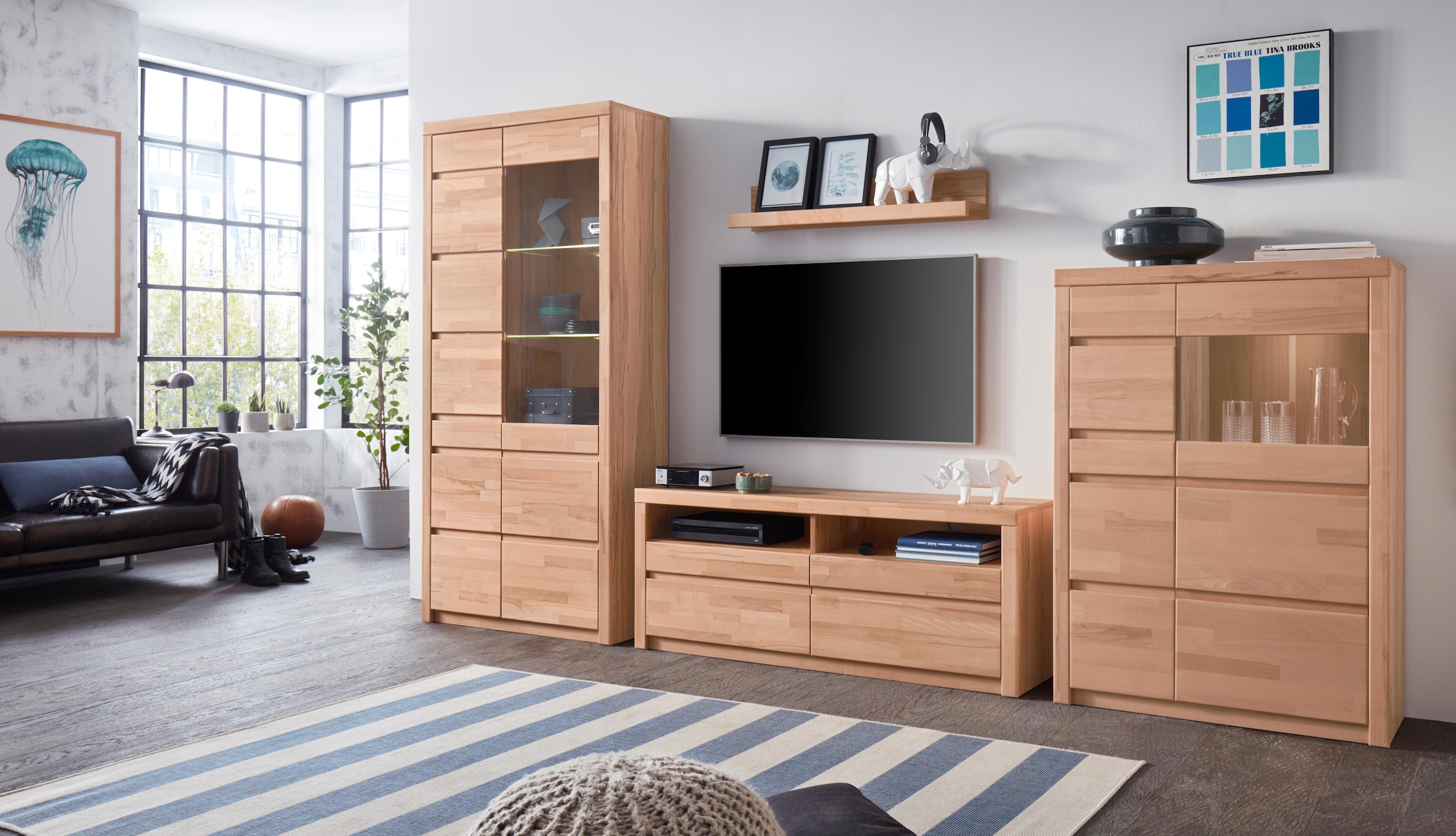 Woltra Wohnwand »Silkeborg«, (Set, 4 St.), teilmassives Holz online kaufen