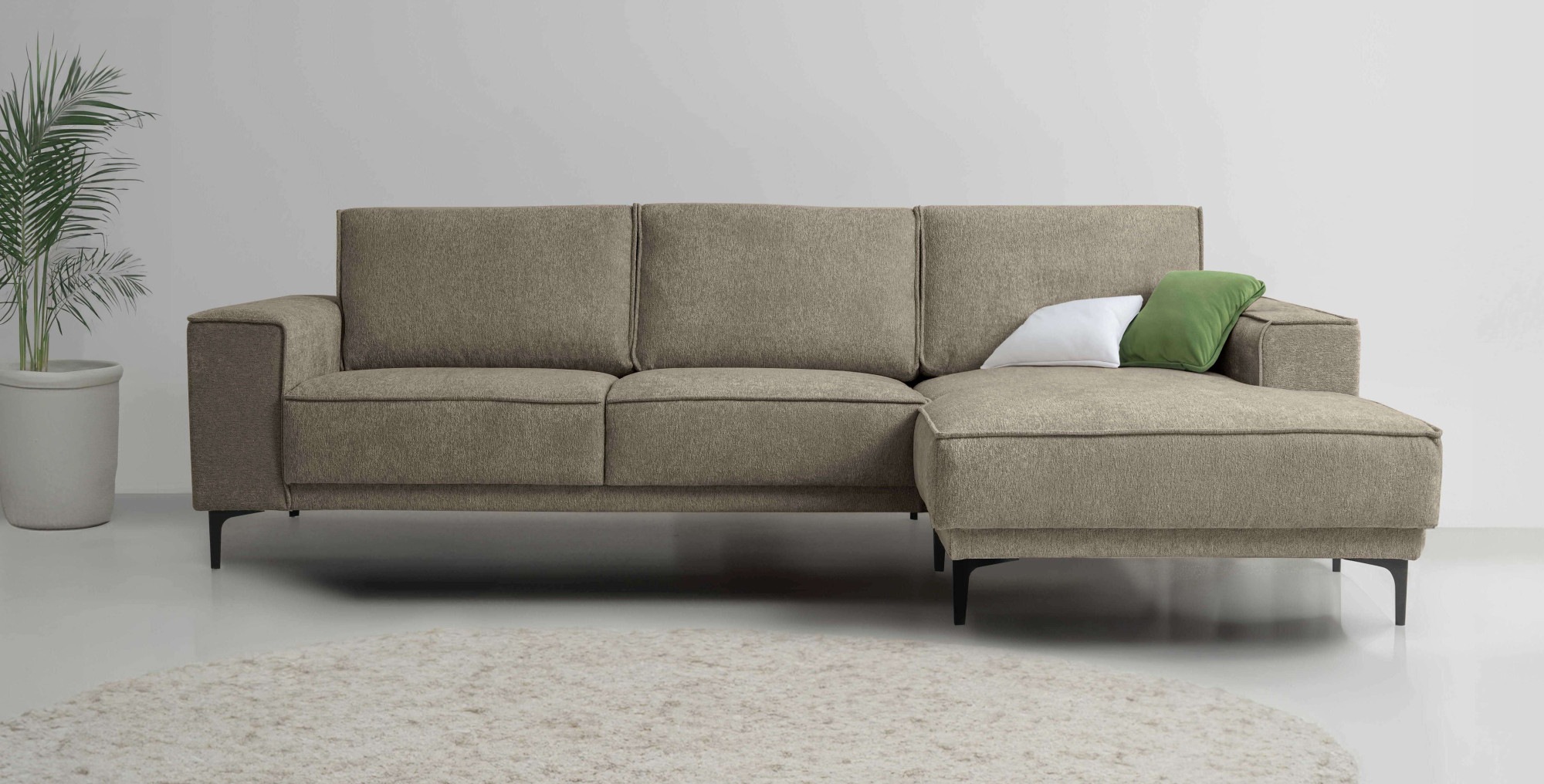Places of Style Ecksofa »Polsterecke Oland, Struktur, Flachgewebe, Luxus-Mi günstig online kaufen