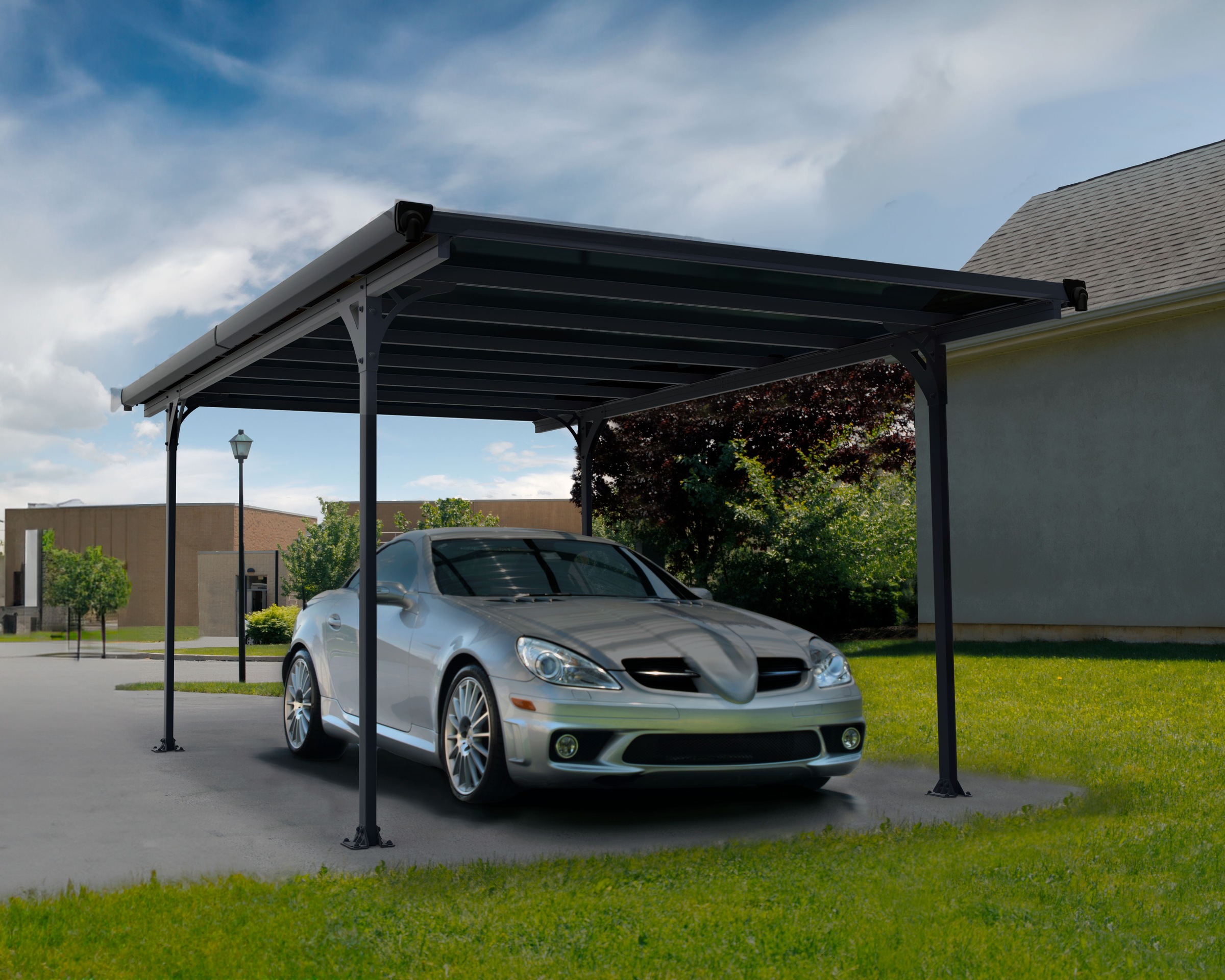 Palram - Canopia Einzelcarport »Verona«, Aluminium, 263 cm, Anthrazit, 100% UV-geschützt