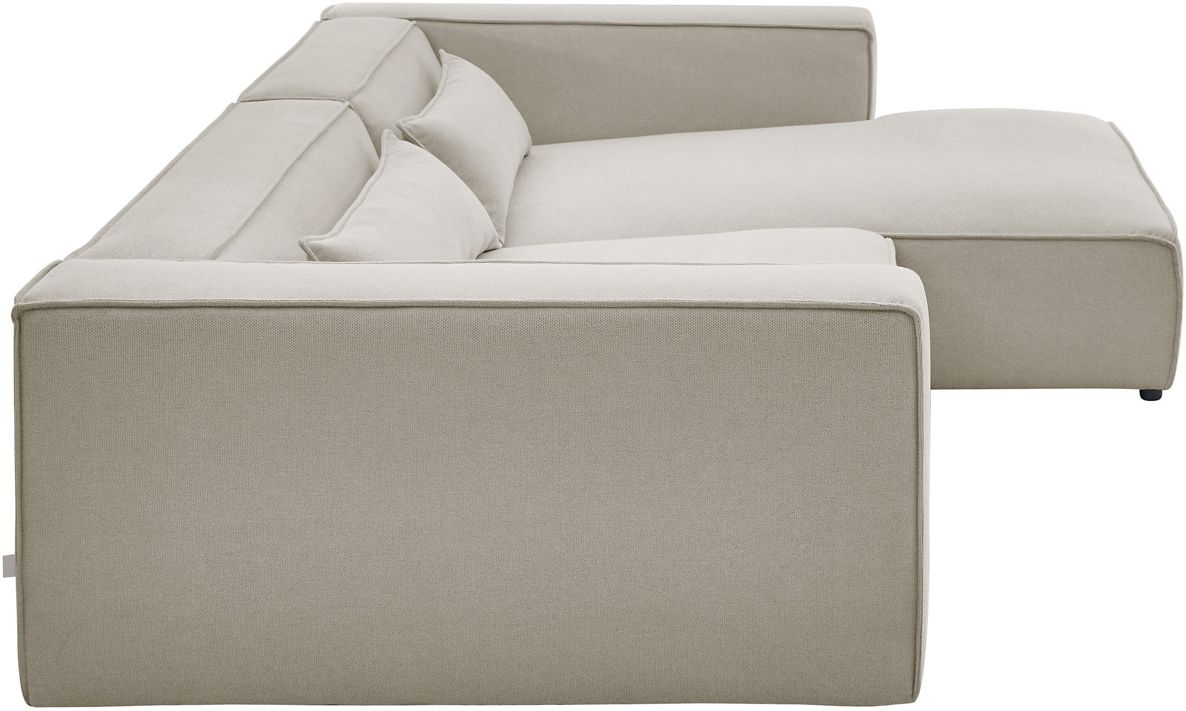 LeGer Home by Lena Gercke Ecksofa »PIARA XXL, Big-Sofa, Cord, Leinenoptik o. Strukturstoff, L-Form«, wahlweise Ottomane rechts/links, Kedernaht, extra tiefe Sitzfläche