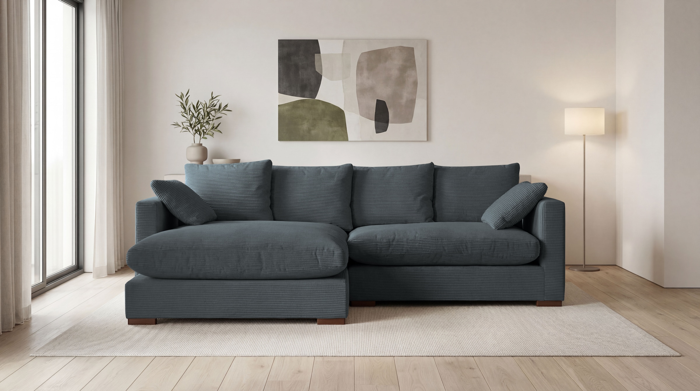 Home affaire Ecksofa »Coray« Breite 266 cm, extra weich und kuschelig, mit Federn und Daunen