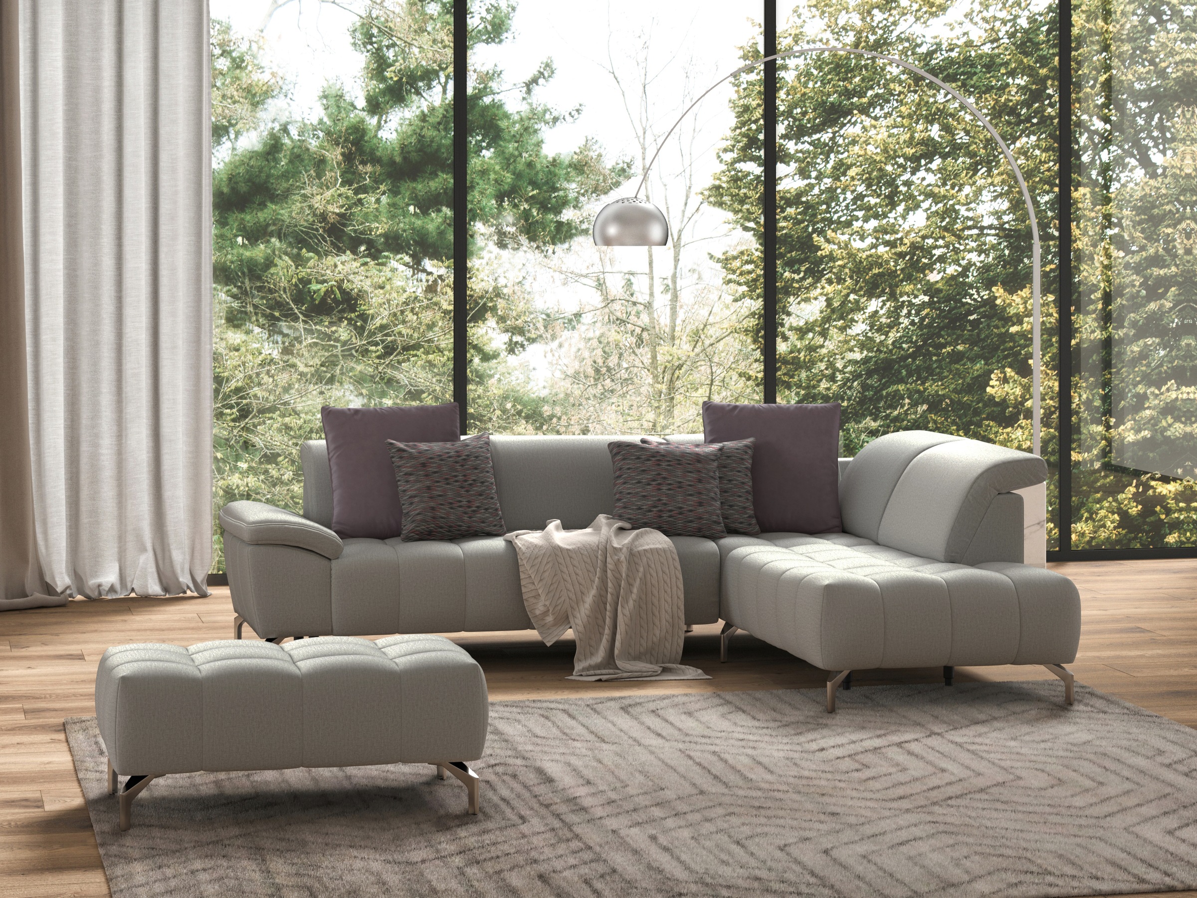 sit&more Ecksofa »Cool L-Form«, wahlweise mit Kopfteilverstellung und Vorziehsitz, motorisch