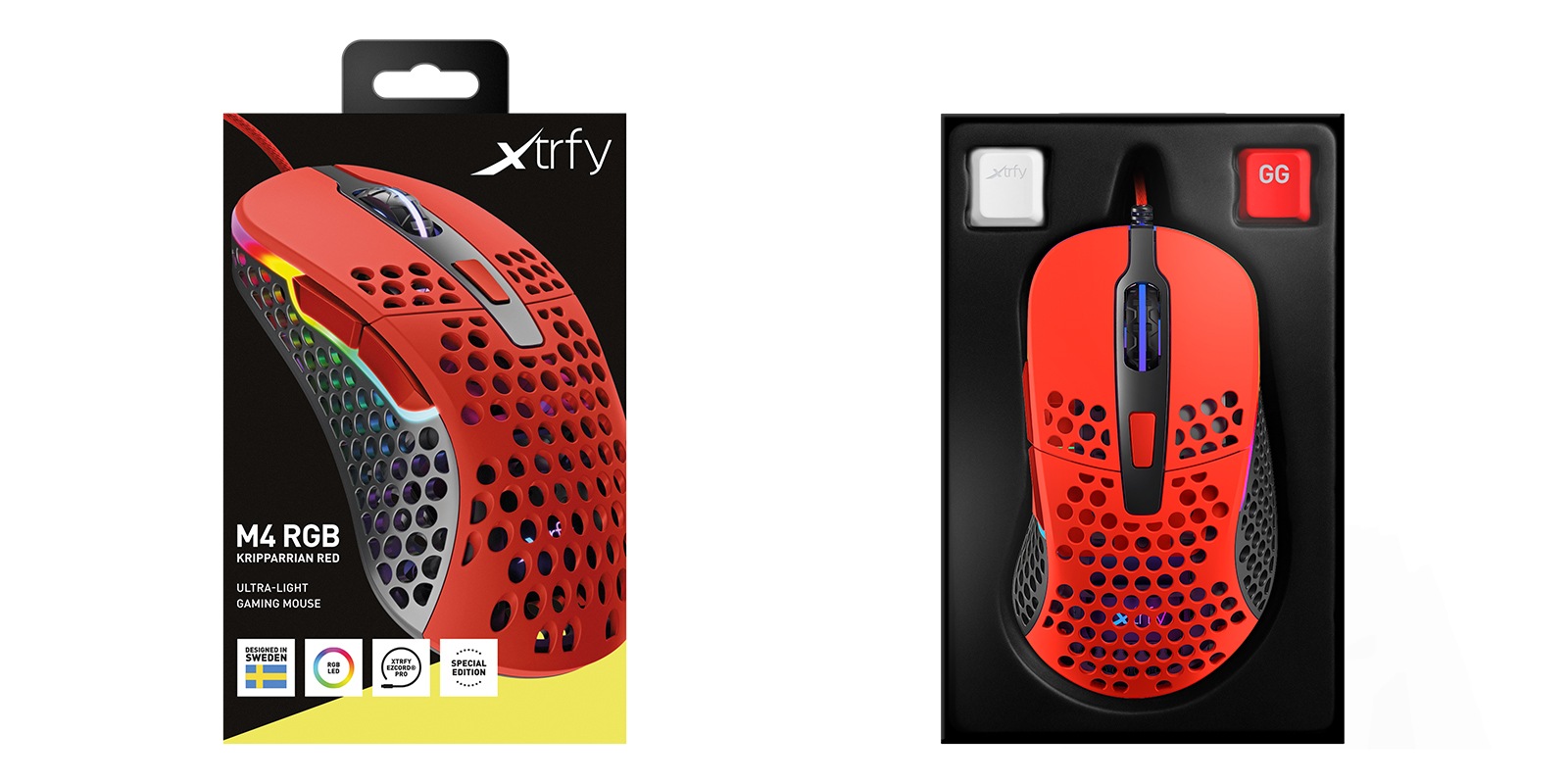 Cherry Xtrfy Gaming-Maus »M4 RGB«, kabelgebunden, ultraleichte Gaming-Maus