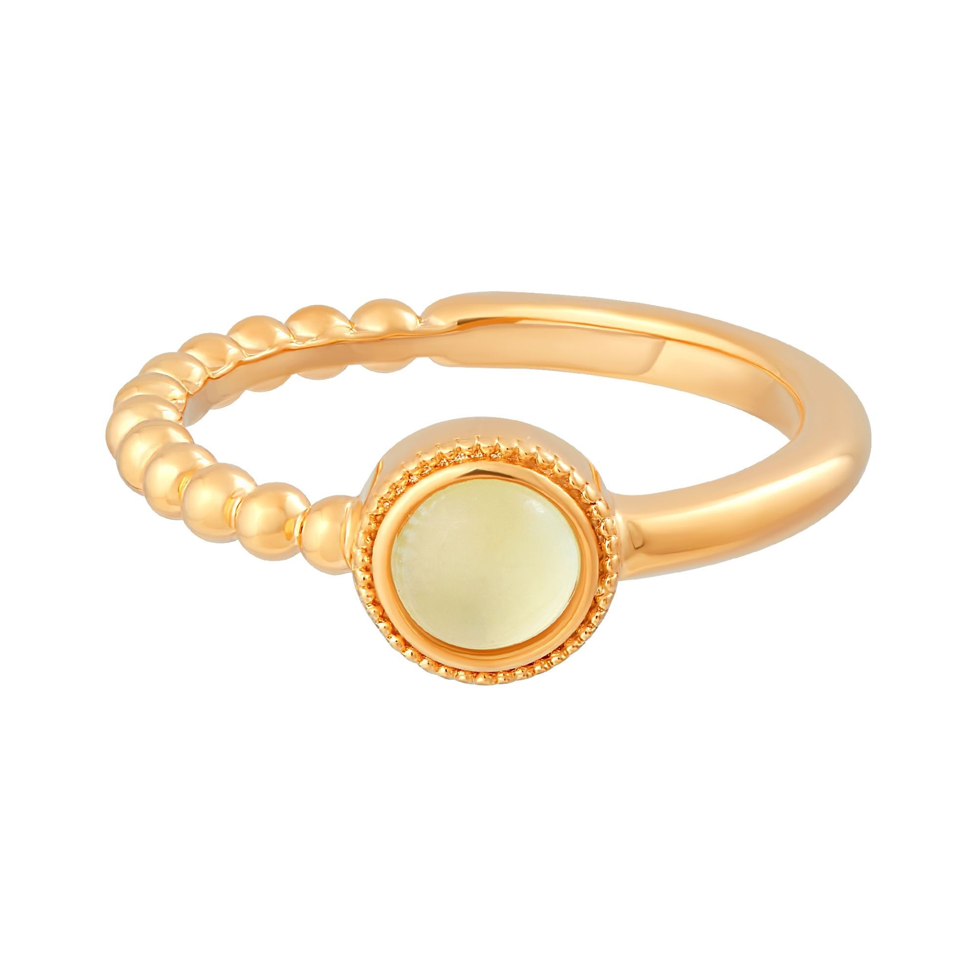 CAÏ Fingerring »925 Silber vergoldet Prehnit«