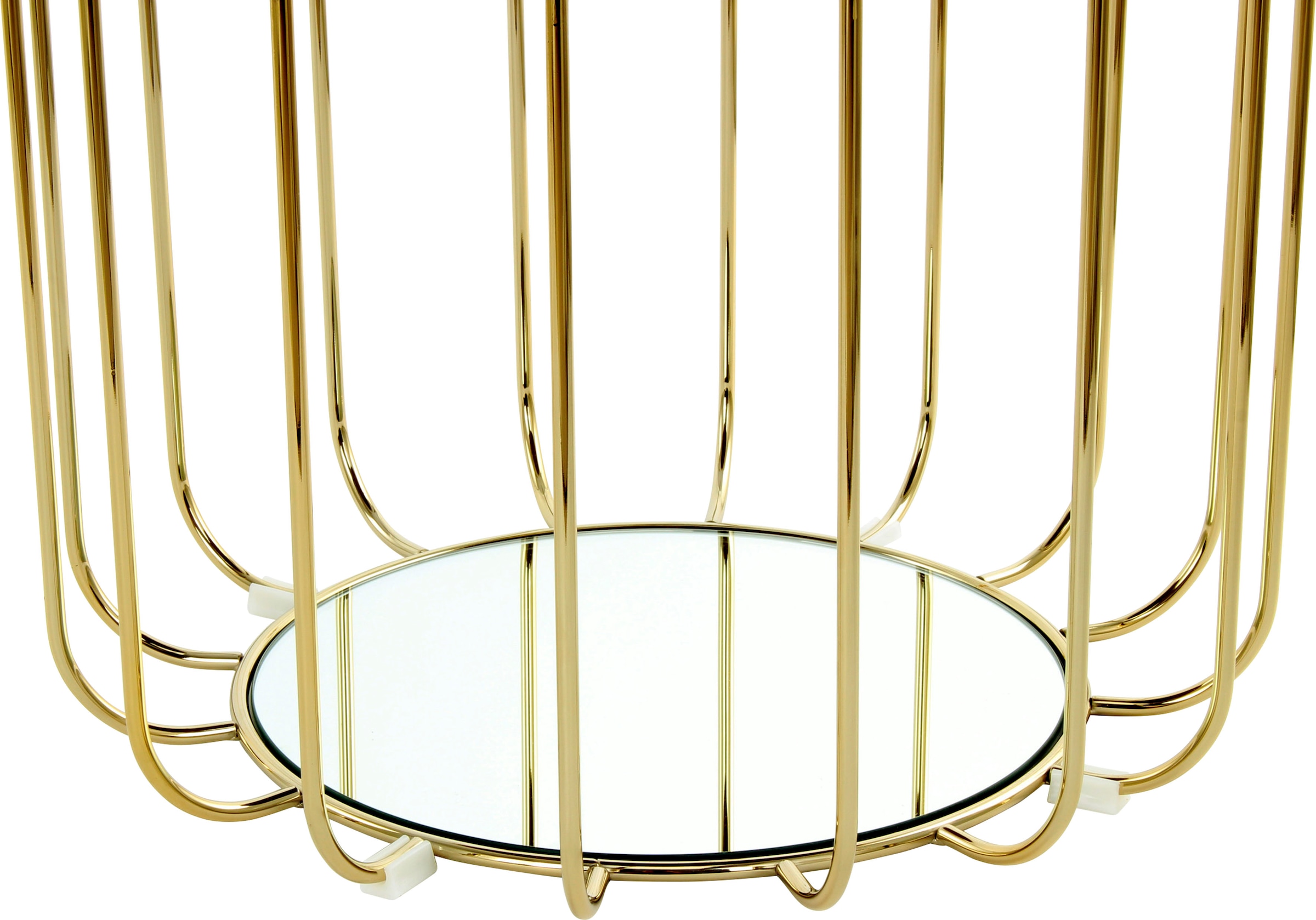 Kayoom Beistelltisch »Pouf Comfortable 110, abnehmbares und wendbares Oberteil«, (1 St.), praktisch umzuwandeln in Tisch oder Hocker, mit Spiegelglas
