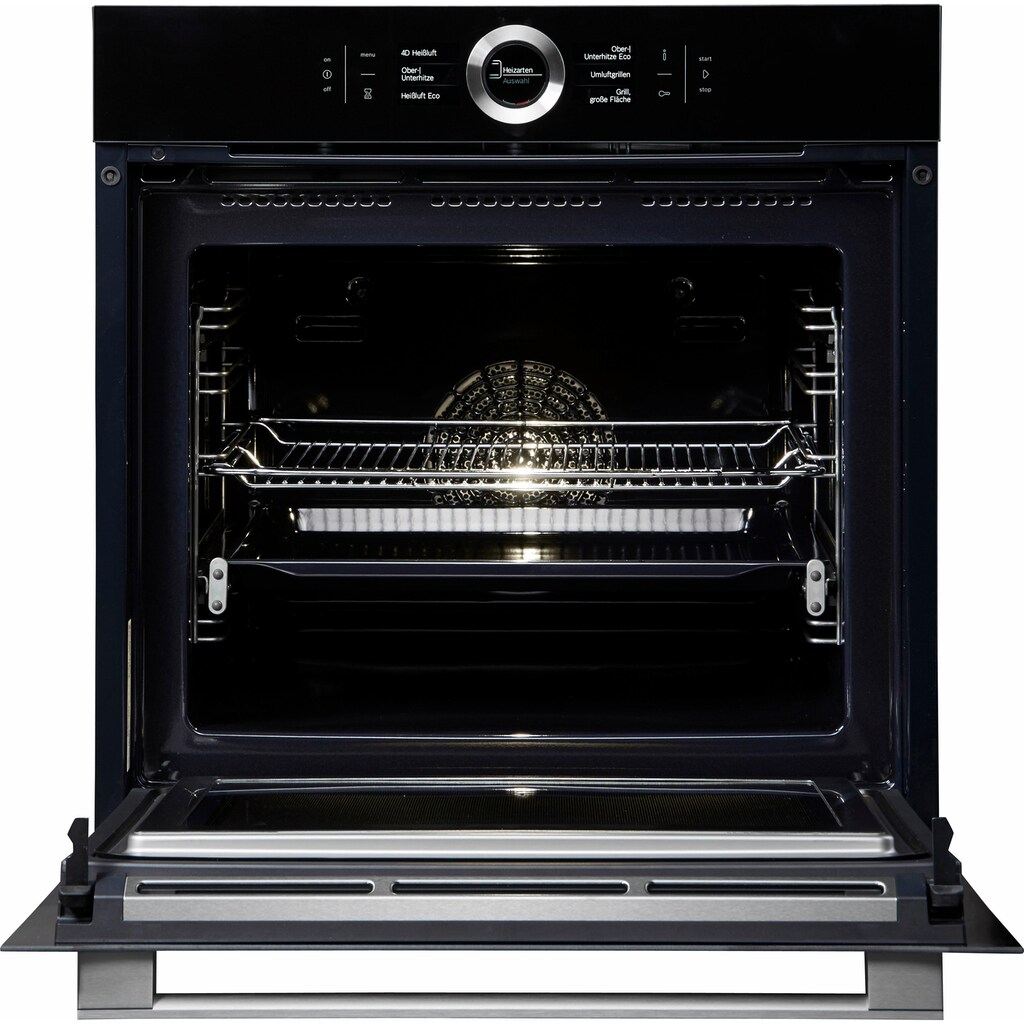 BOSCH Backofen mit Mikrowelle »HMG6764B1«, HMG6764B1, mit 1-fach-Teleskopauszug, Pyrolyse-Selbstreinigung