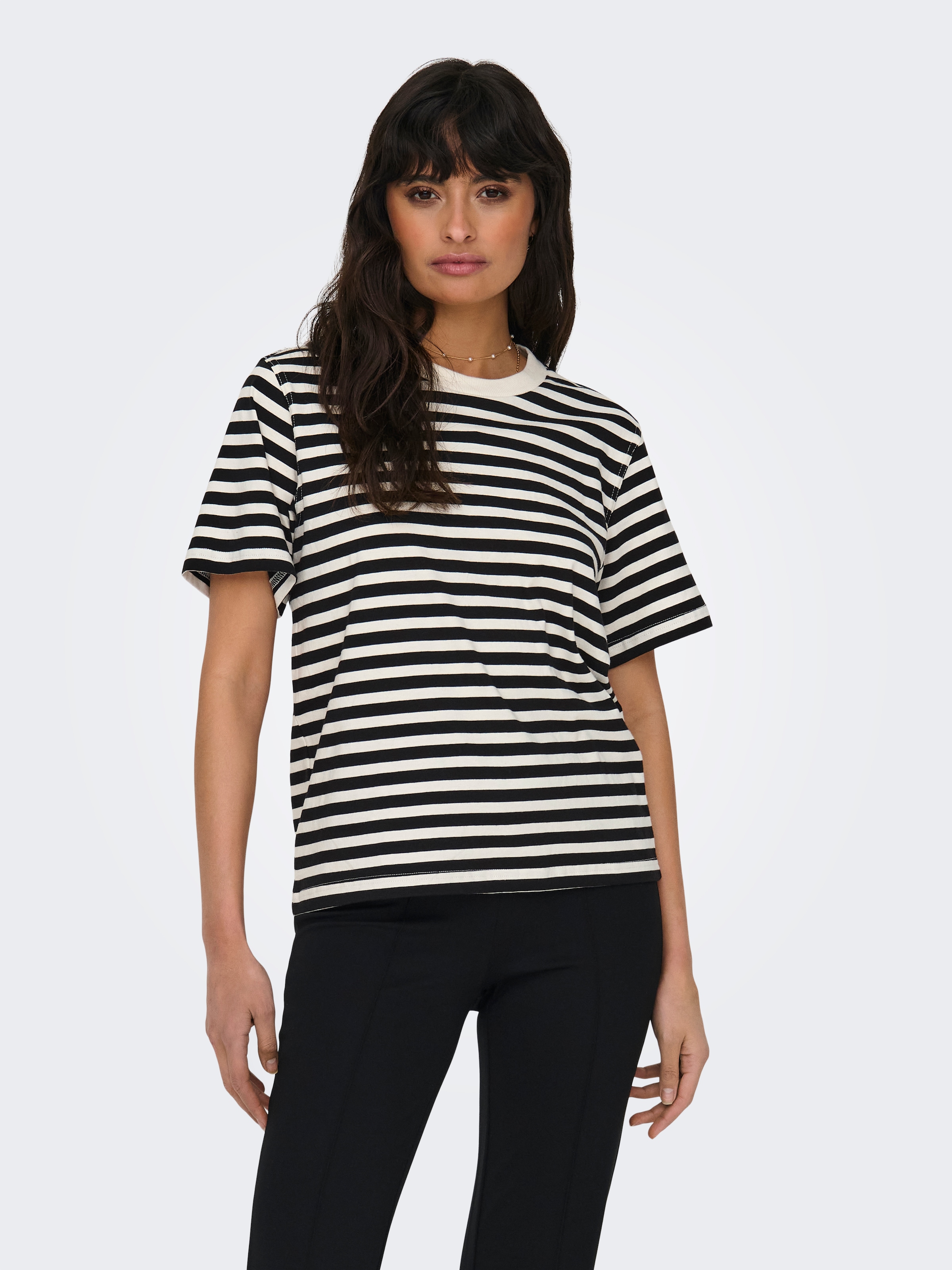 ONLY Kurzarmshirt »ONLLIVINA S/S STRIPE TEE JRS NOOS«