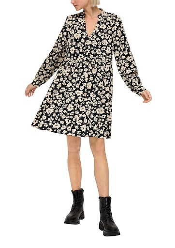 QS Druckkleid, mit kleinem Stehkragen