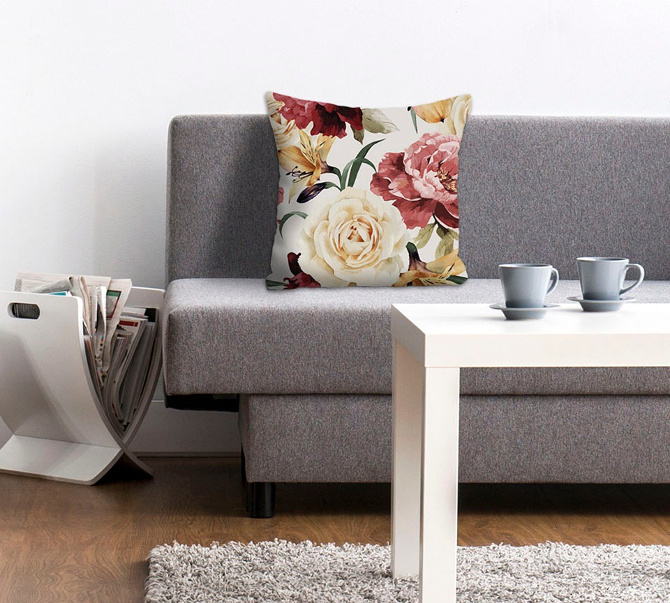 queence Dekokissen »Larissa«, Kissenhülle,Blumen,Blüten,Florales Design,Nat günstig online kaufen