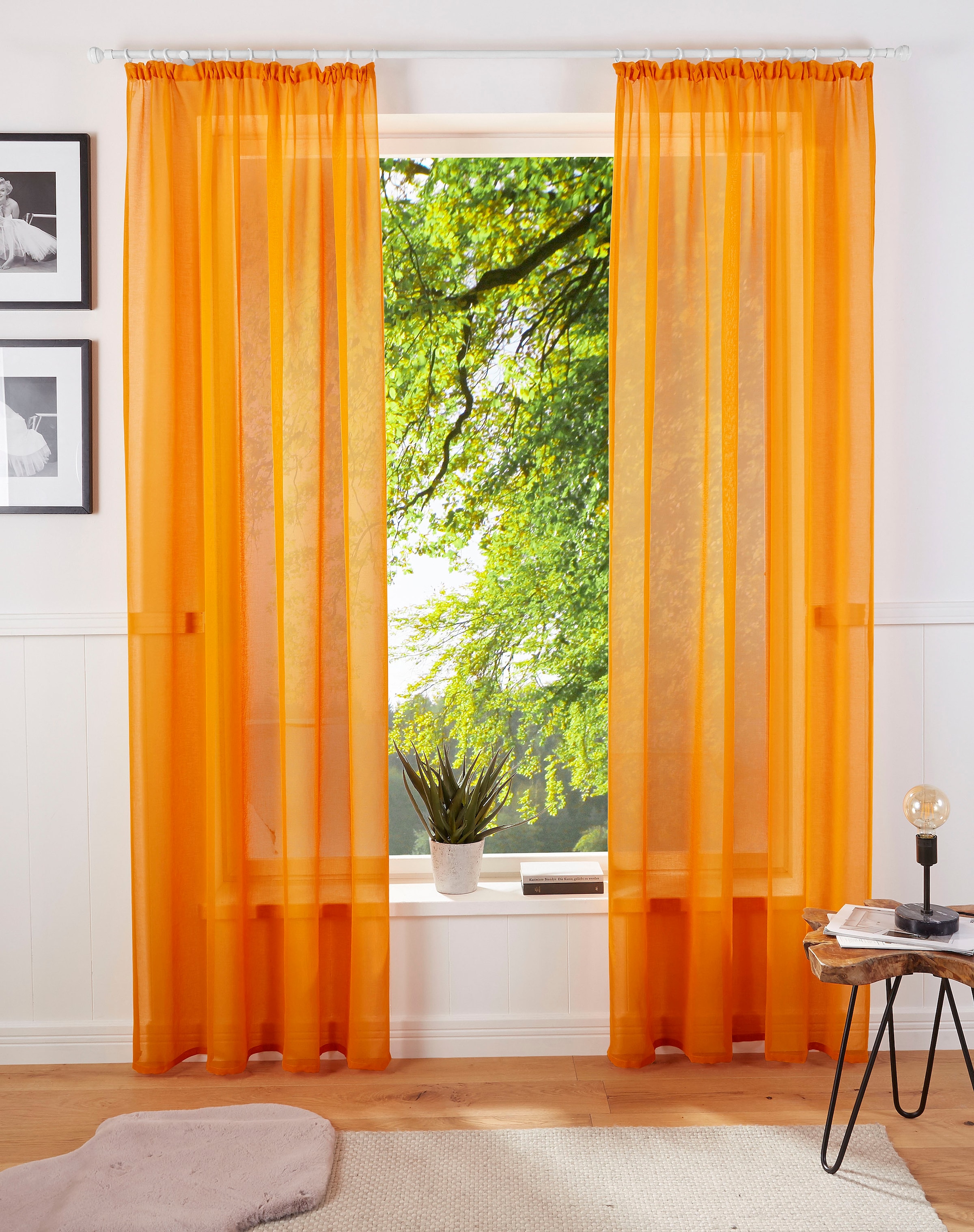 my home Gardine »TENDER« Kräuselband 1 Stk. tlg. Leinen Optik mit Struktur, günstig online kaufen