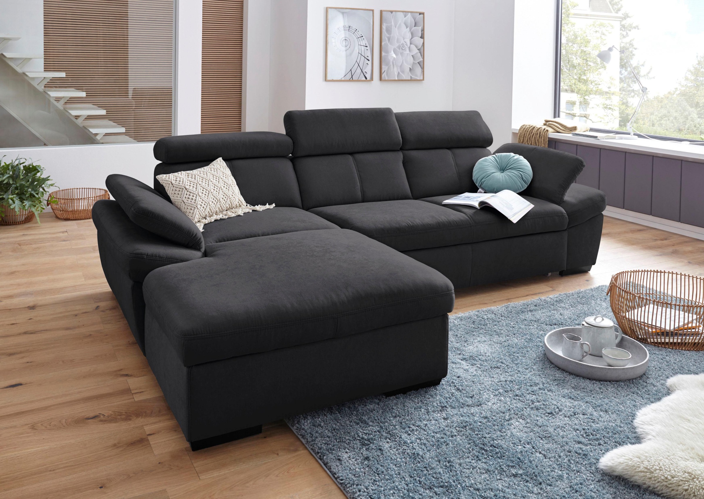exxpo - sofa fashion Ecksofa »Salerno, inkl. Arm-& Kopfteilverstellung, beq günstig online kaufen