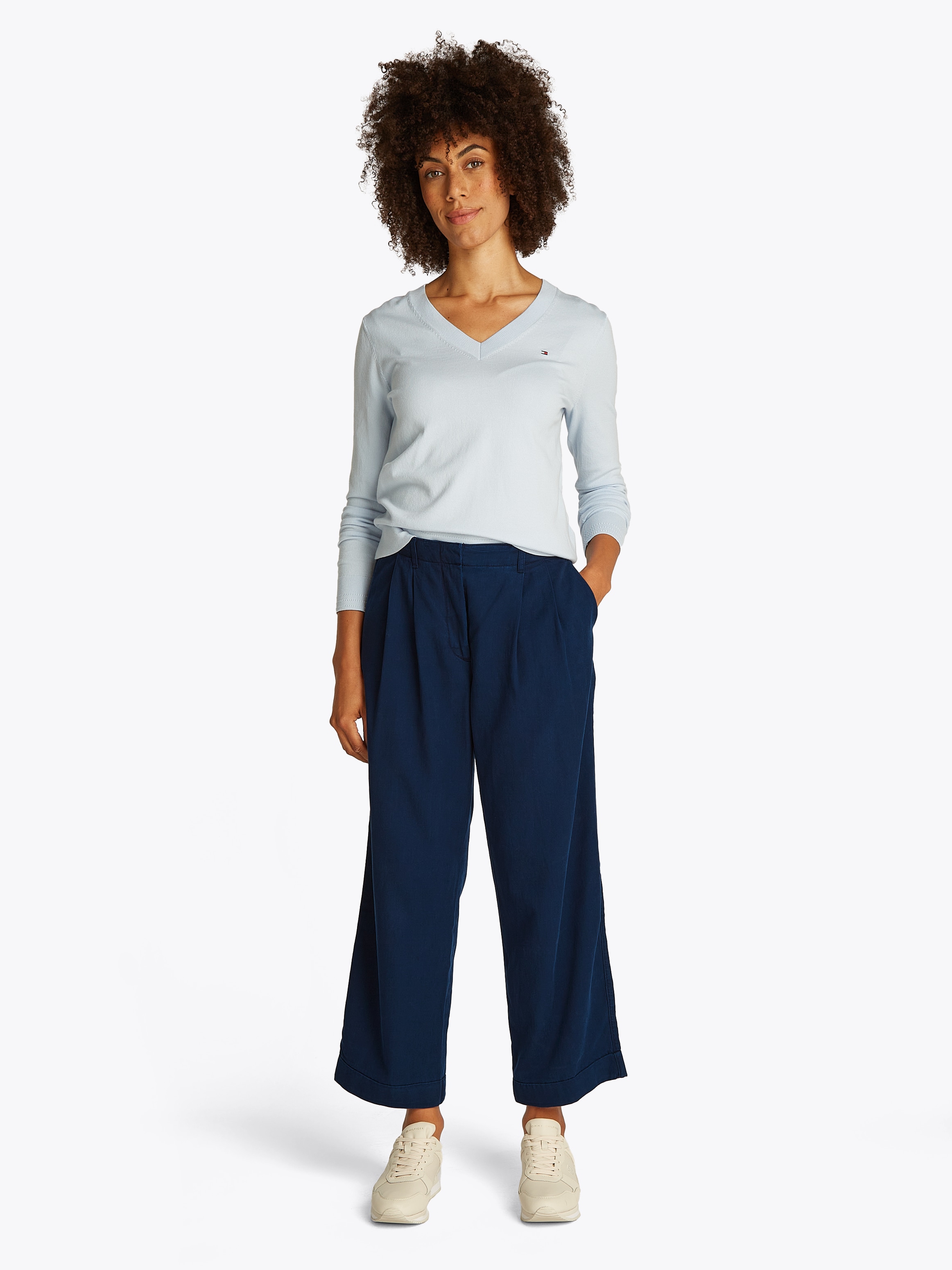 Tommy Hilfiger Chinohose »CO TENCEL RLXD STR PULL ON CHINO«, mit Logostickerei