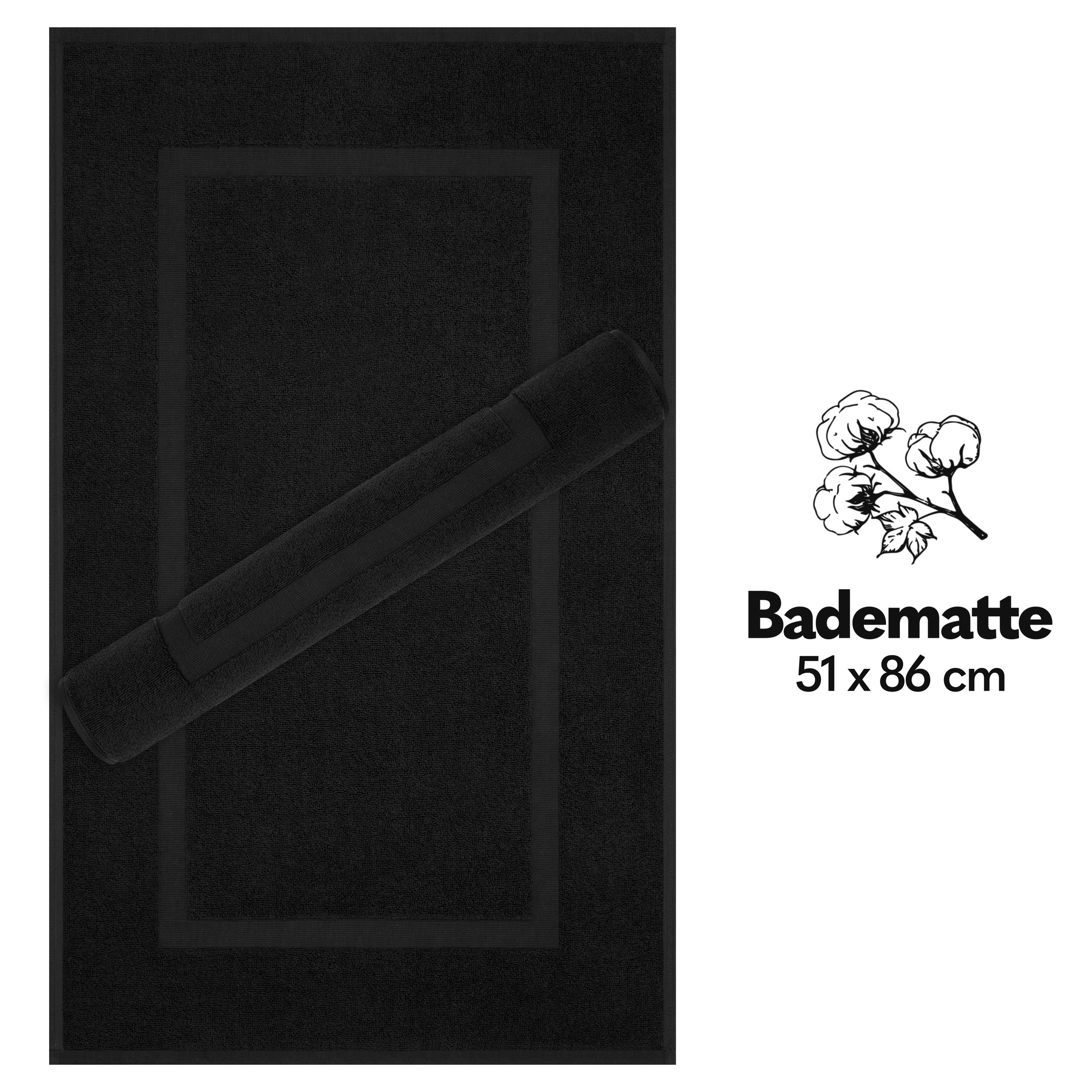 HAMMETEX Badematte »Hotelmatte, Duschvorleger«, rutschhemmend beschichtet, beidseitig nutzbar, 2-teiliges Set, einfarbig, 100% Baumwolle