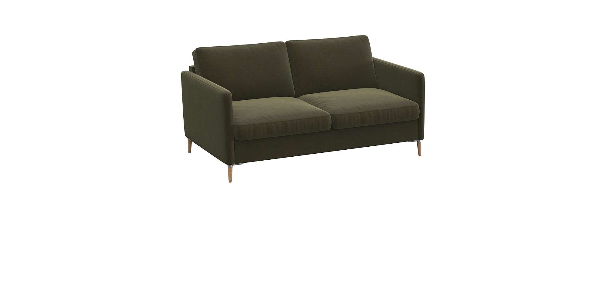 FLEXLUX 2-Sitzer "Fiore" schmale Armlehnen, Kaltschaum, Füße Alu+ Eiche günstig online kaufen