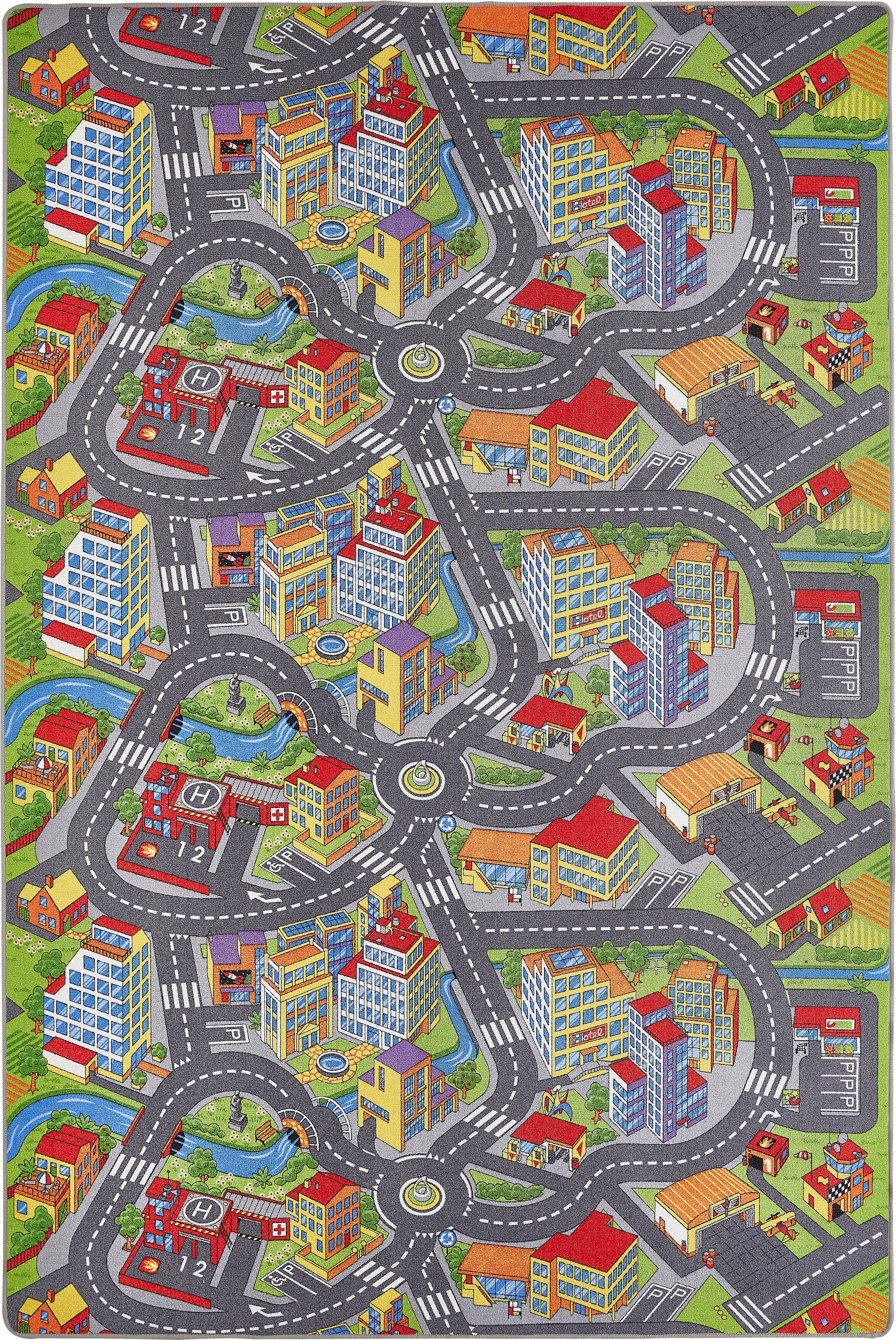 Andiamo Kinderteppich »Straße Lagerräumung«, rechteckig, 5 mm Höhe, Straßen-Spiel-Teppich, Sonderposten, für Mädchen & Jungen