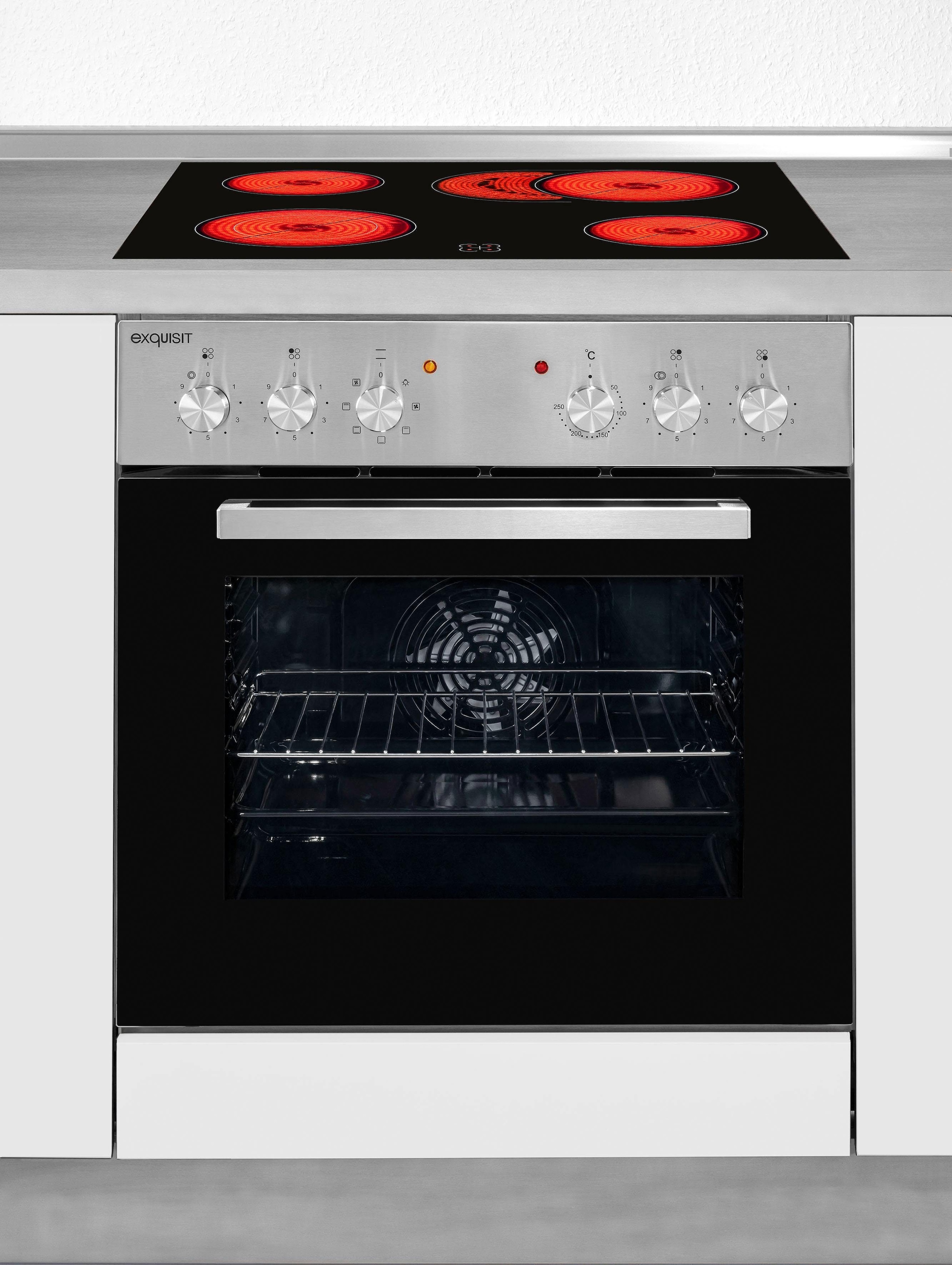 exquisit Elektro-Herd-Set »EHE 156-2.1UBZ-Set« Herd mit Umluft, Kochfeld mi günstig online kaufen