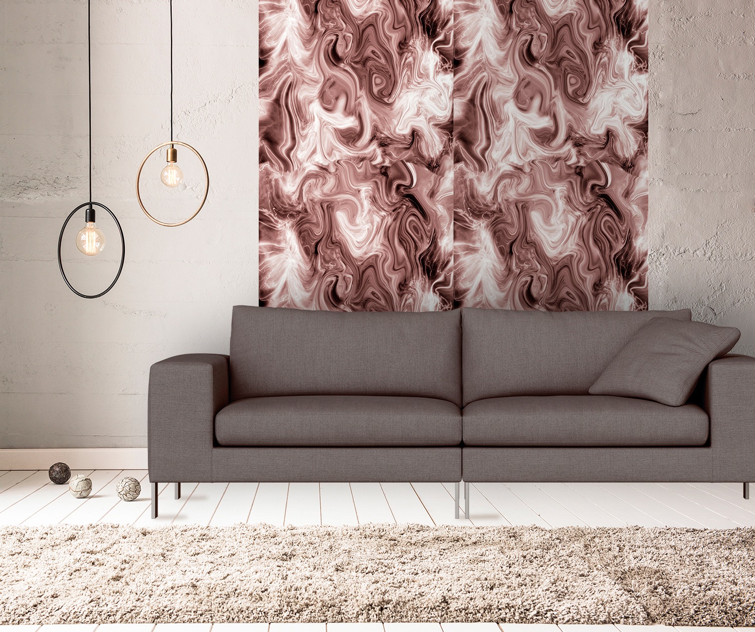 queence Vinyltapete »Anita«, bedruckt-clean-unifarben-minimalistisch-Abriebeffekte-Steinoptik, 90x250cm, selbstklebend, kinderleichte Anbringung, Sticker